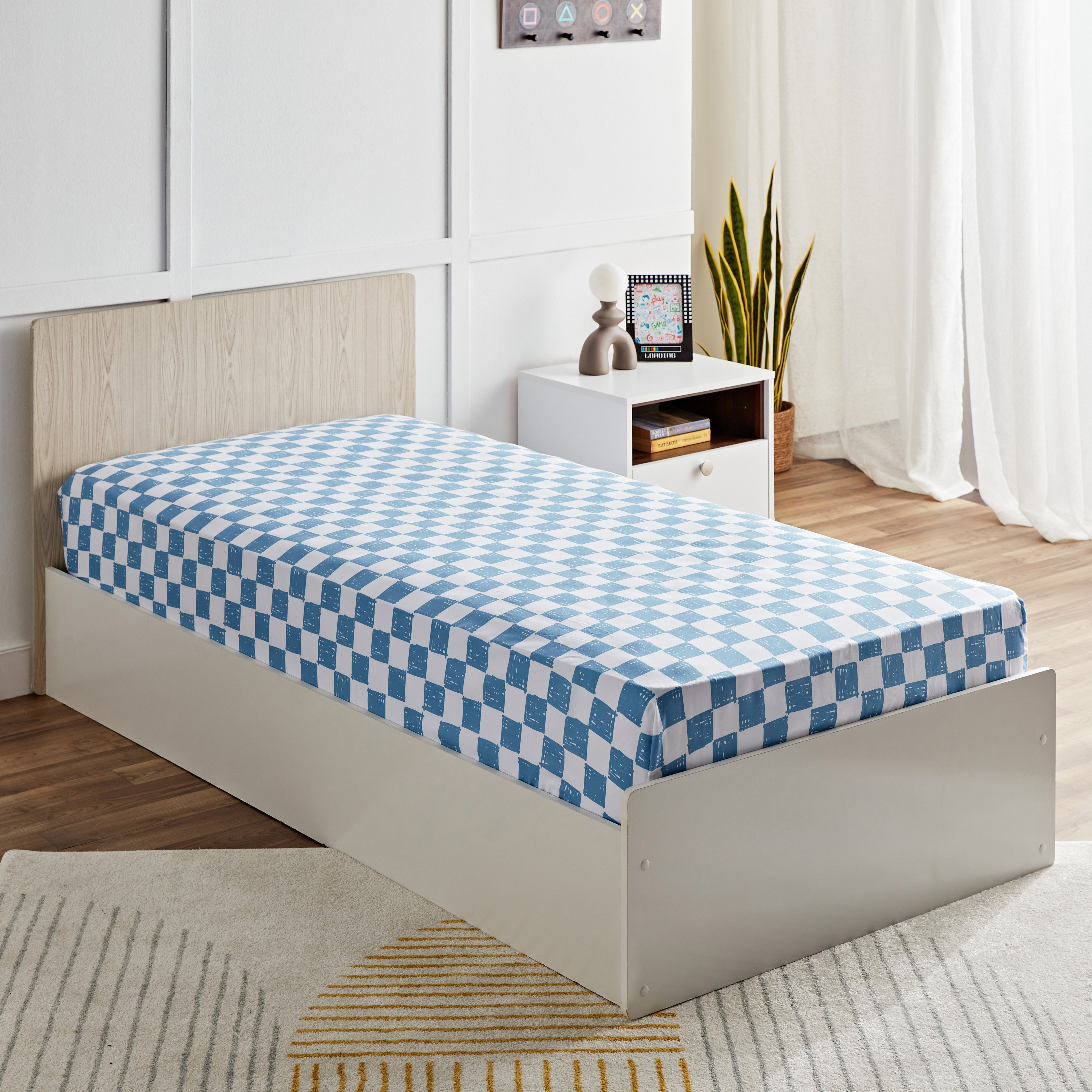 شرشف مطاطي فردي سادة من الألياف الدقيقة أرينا من أركيد - 90x200+25 سم-hbxhomeware-hbxkidsandyouth-image-1