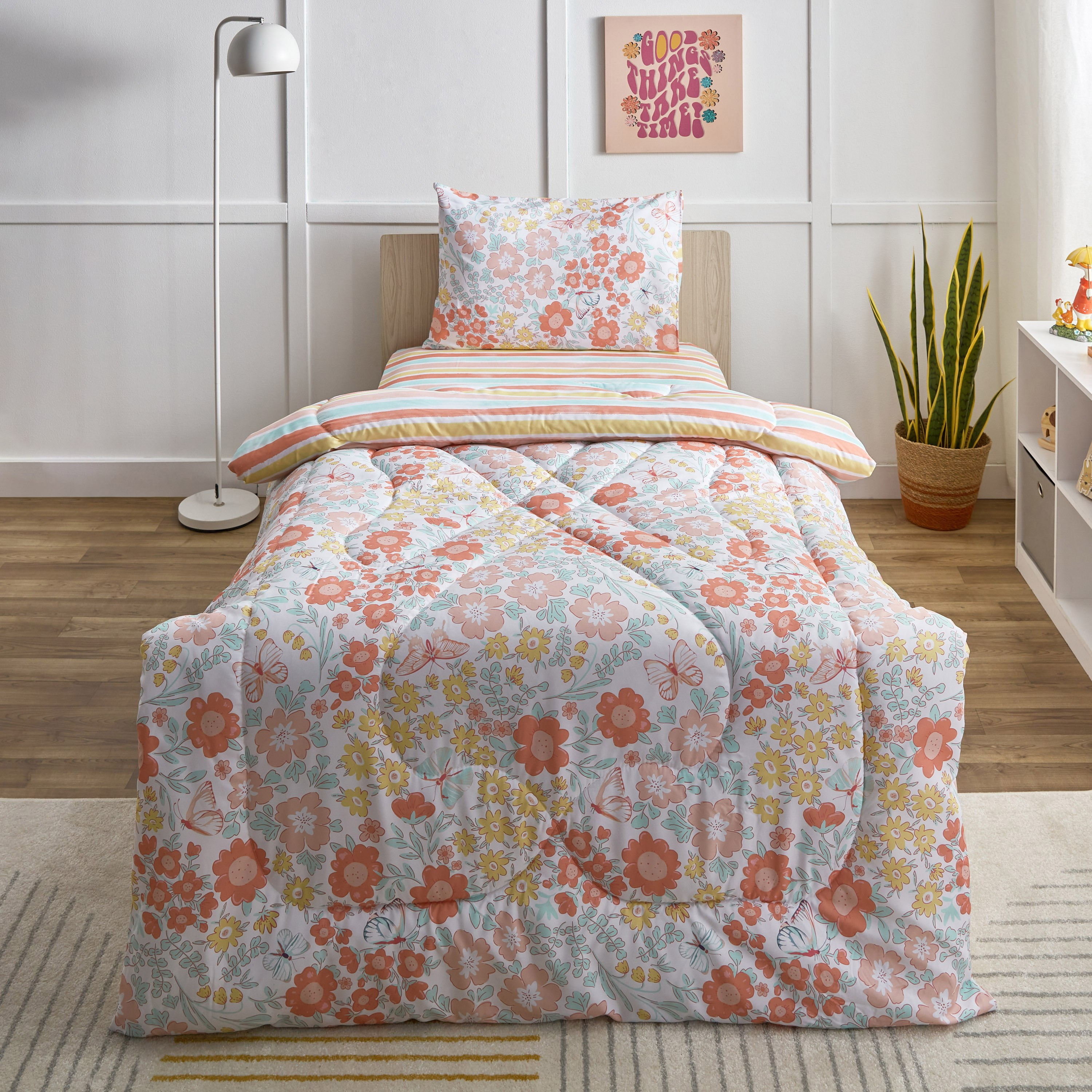 Flutterby Meadows 2-Piece Single Microfibre Comforter Set - 135x220 cm-hbxhomeware-hbxkidsandyouth-image-2