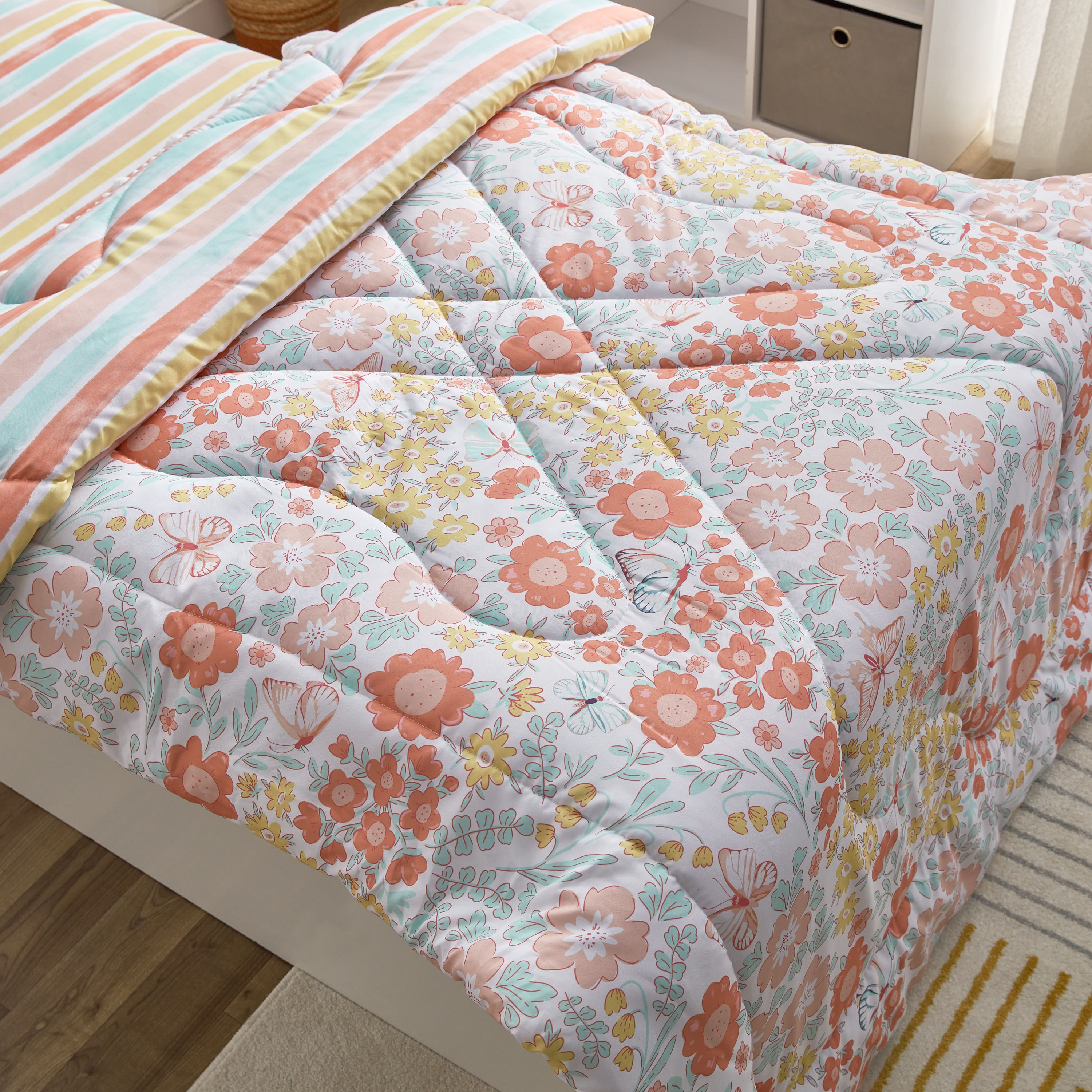 Flutterby Meadows 2-Piece Single Microfibre Comforter Set - 135x220 cm-hbxhomeware-hbxkidsandyouth-image-4