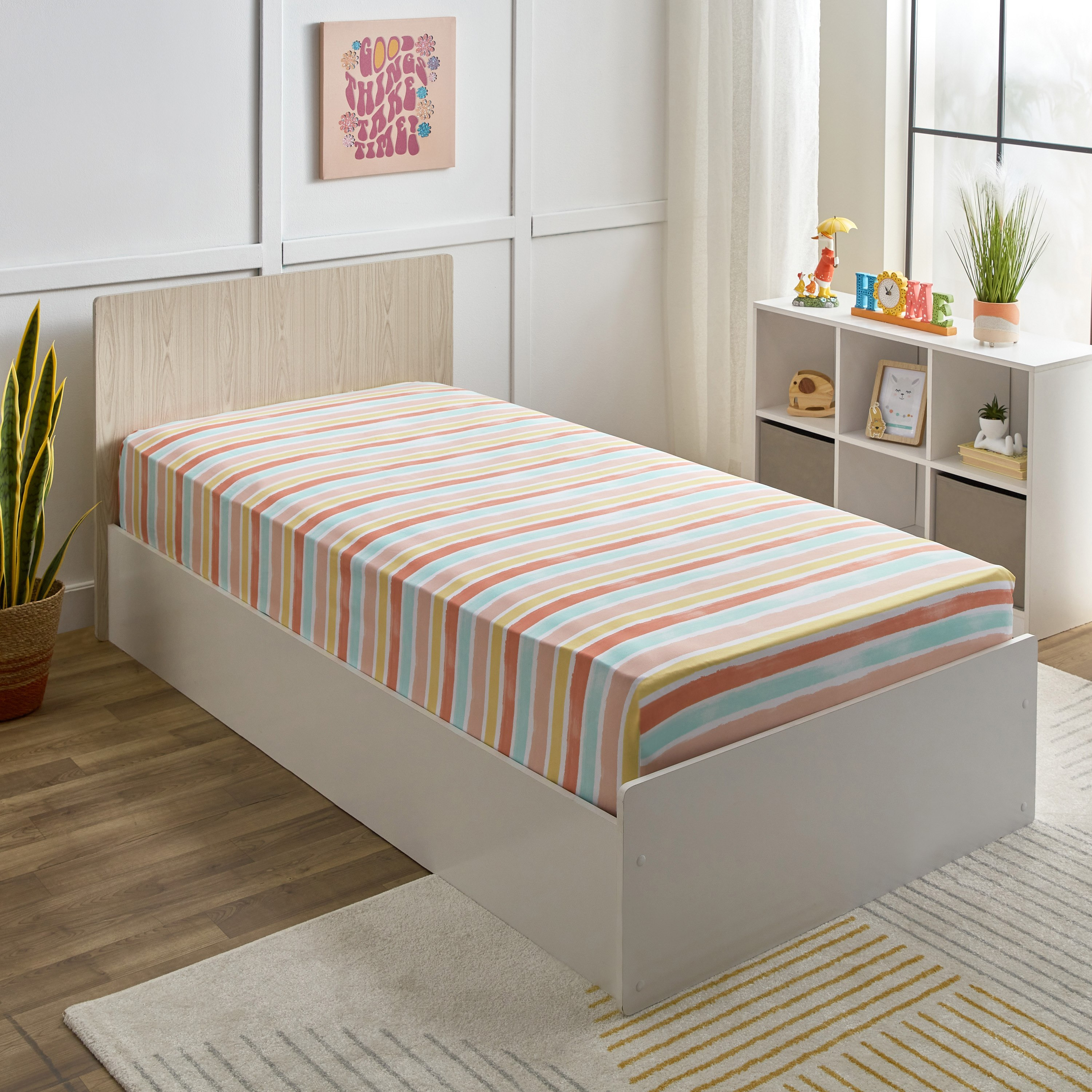 شرشف مطاطي فردي مايكروفايبر ميدوز من فلاترباي - 90x200+25 سم-hbxhomeware-hbxkidsandyouth-image-1