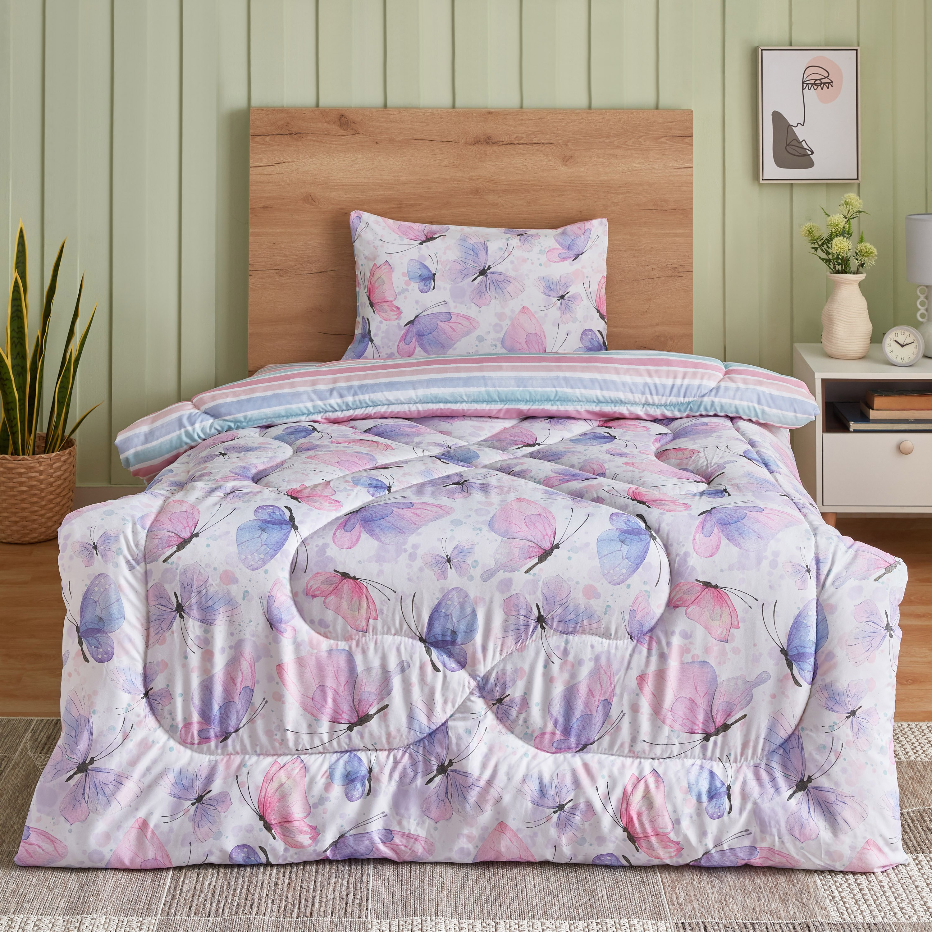 Flutterby Dreamscape 2-Piece Microfibre Twin Comforter Set - 160x220 cm-hbxhomeware-hbxkidsandyouth-image-2