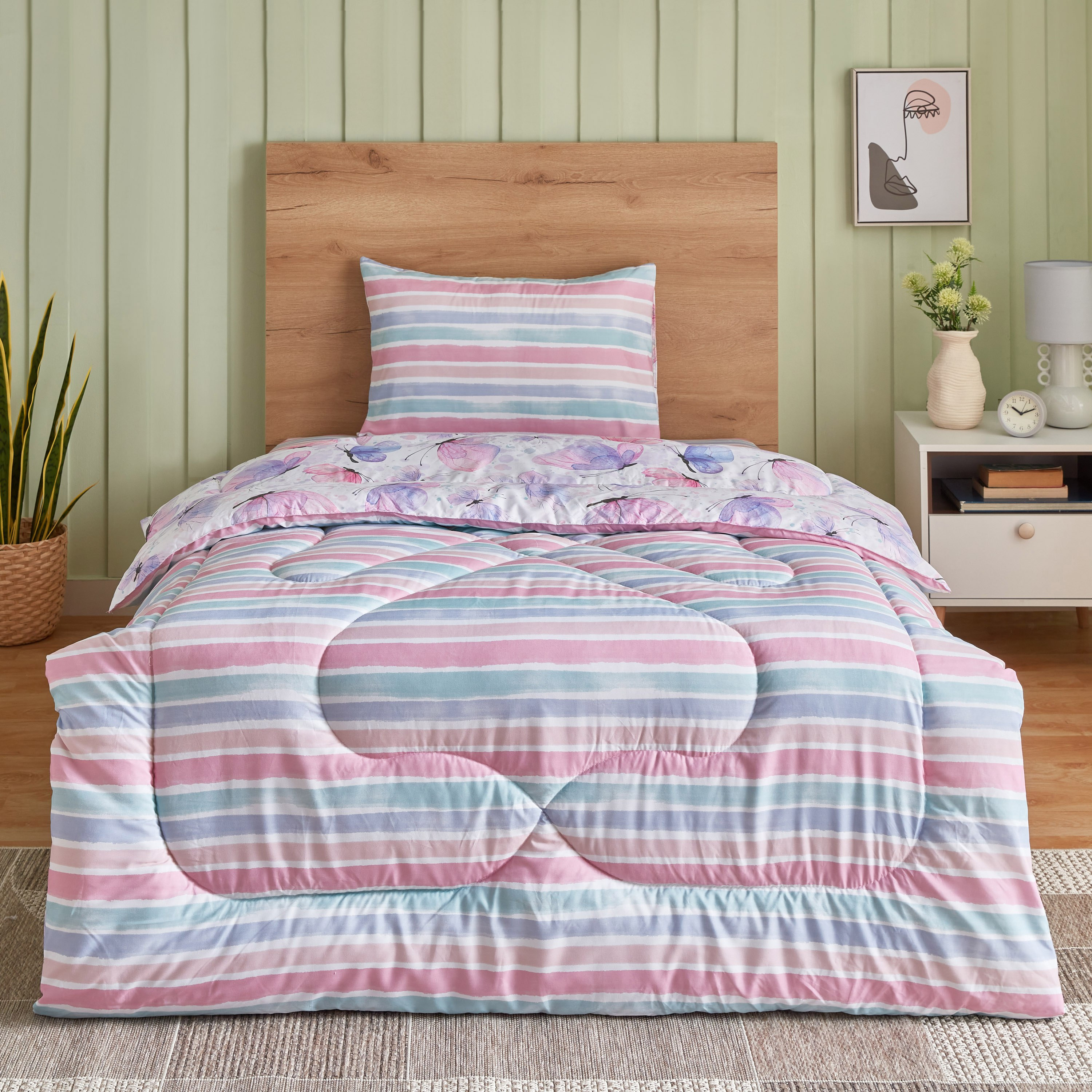 Flutterby Dreamscape 2-Piece Microfibre Twin Comforter Set - 160x220 cm-hbxhomeware-hbxkidsandyouth-image-3