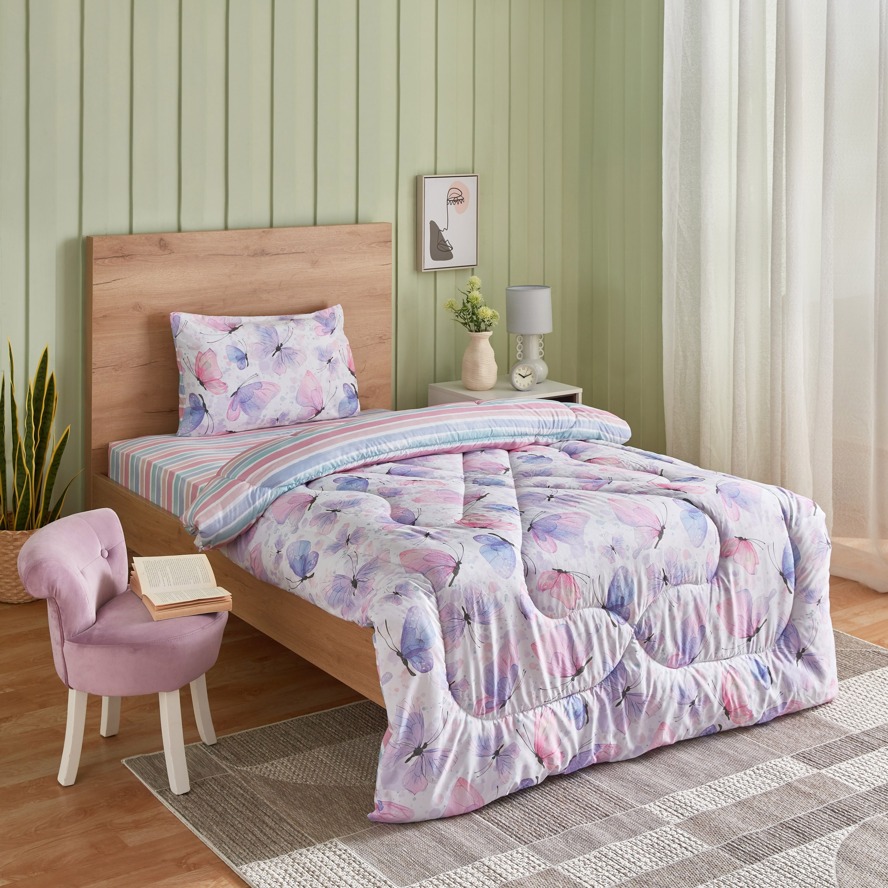 Flutterby Dreamscape 2-Piece Microfibre Twin Comforter Set - 160x220 cm-hbxhomeware-hbxkidsandyouth-image-8