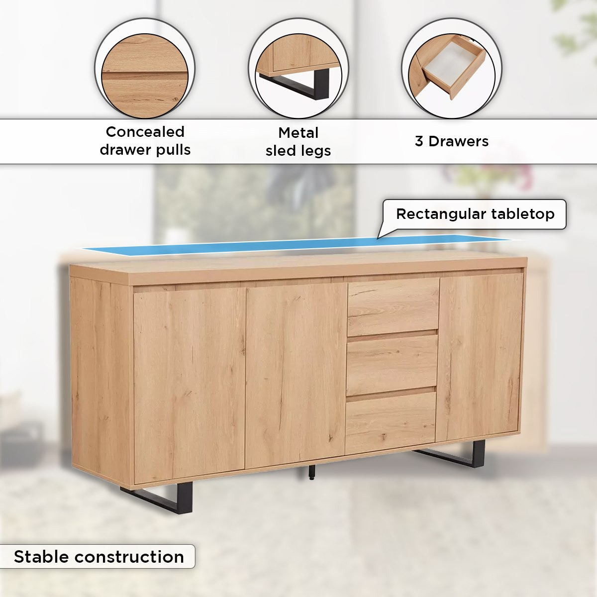 وحدة جانبية بـ3 أبواب و 3 أدراج من إندوس-hbxfurniture-diningroom-buffetsandsideboards-image-5