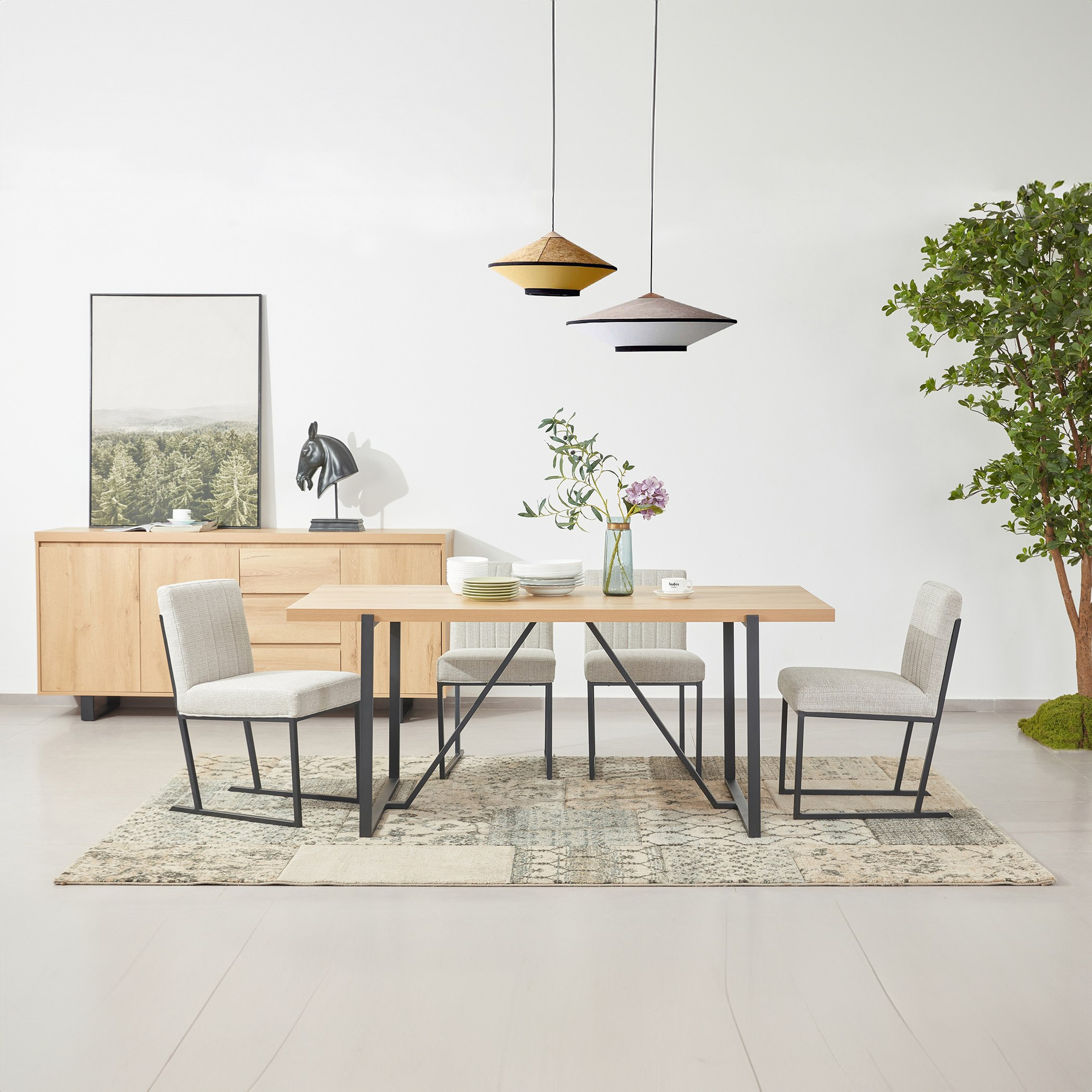 Indus 6-Seater Dining Table-hbxdiningroom-diningtablesandsets-diningtables-sixseater-image-7