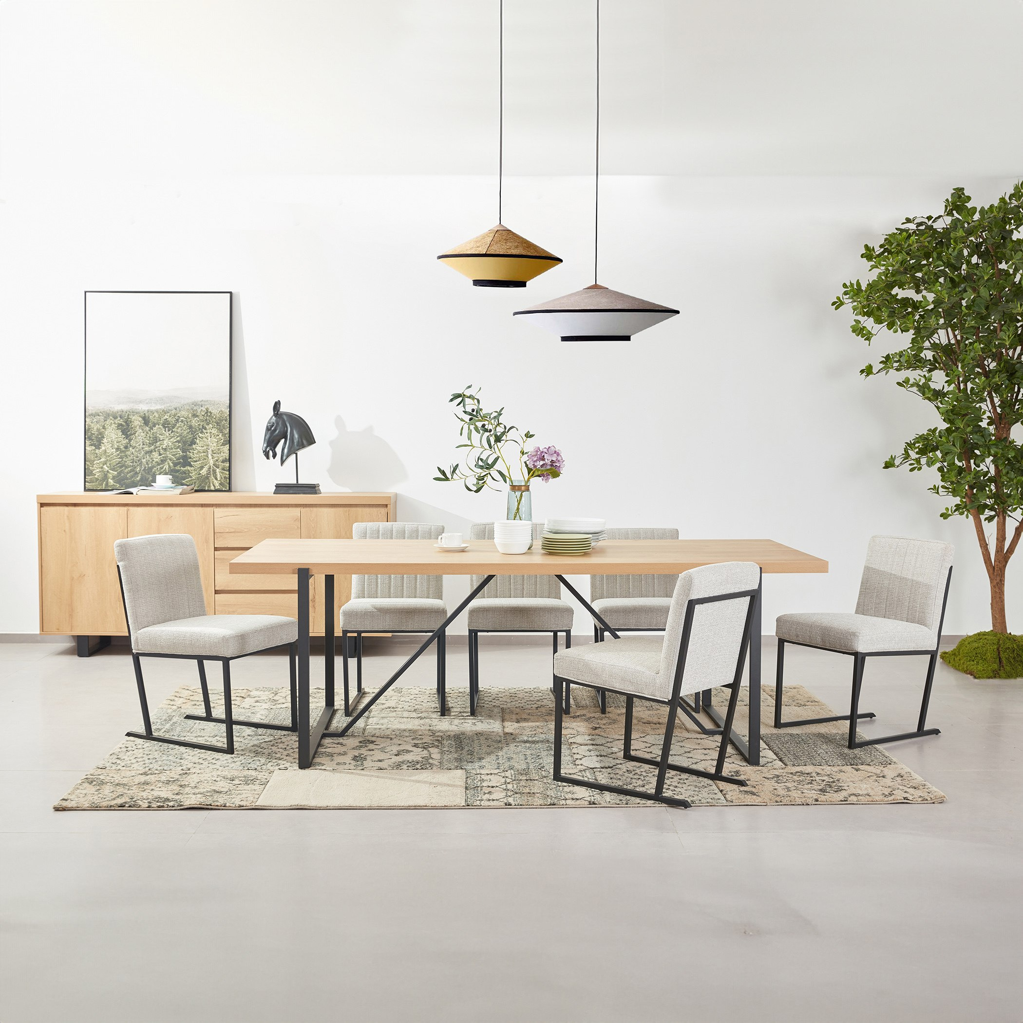Indus 6-Seater Dining Table-hbxdiningroom-diningtablesandsets-diningtables-sixseater-image-8