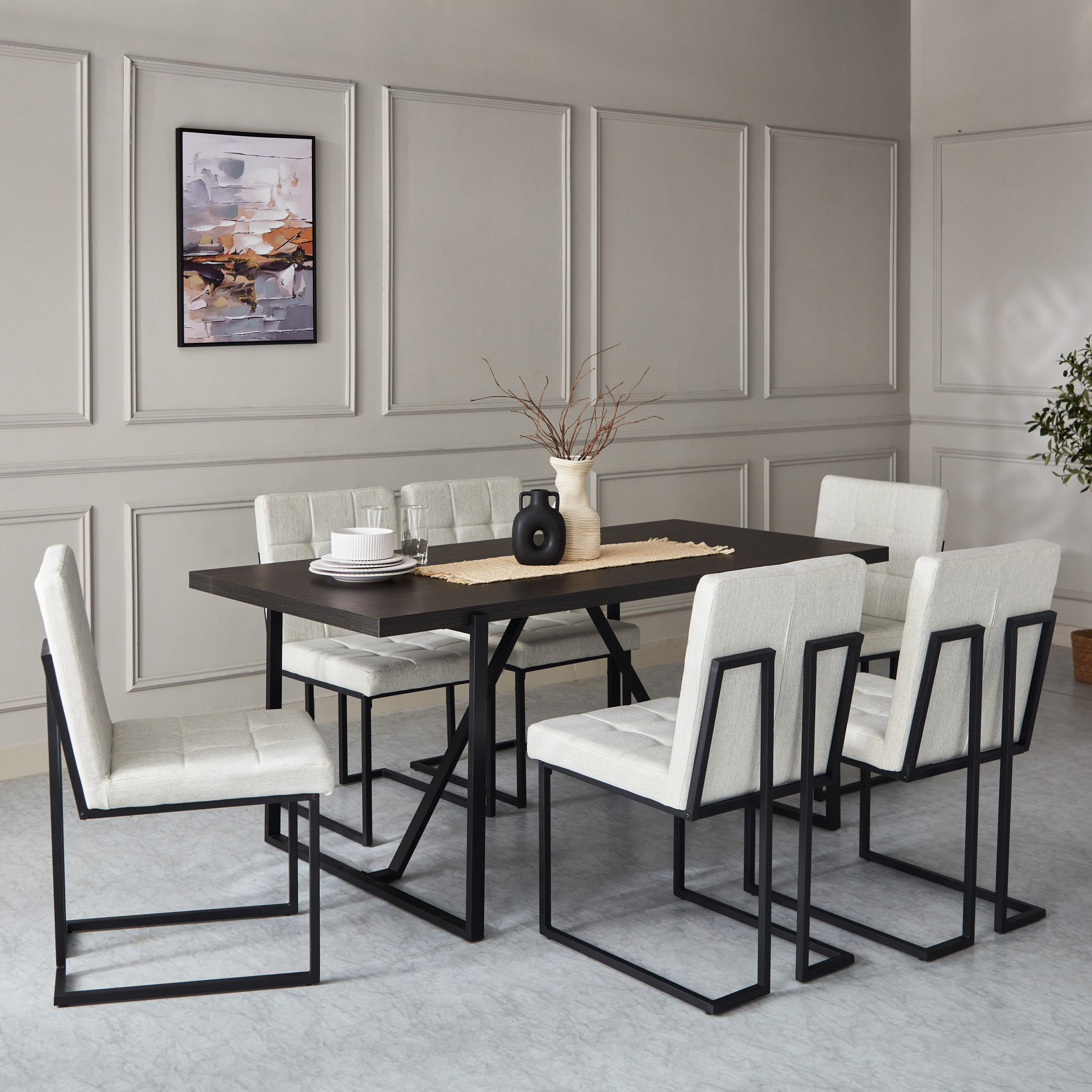 طاولة سفرة لـ6 مقاعد من إندوس-hbxdiningroom-diningtablesandsets-diningtables-sixseater-image-6
