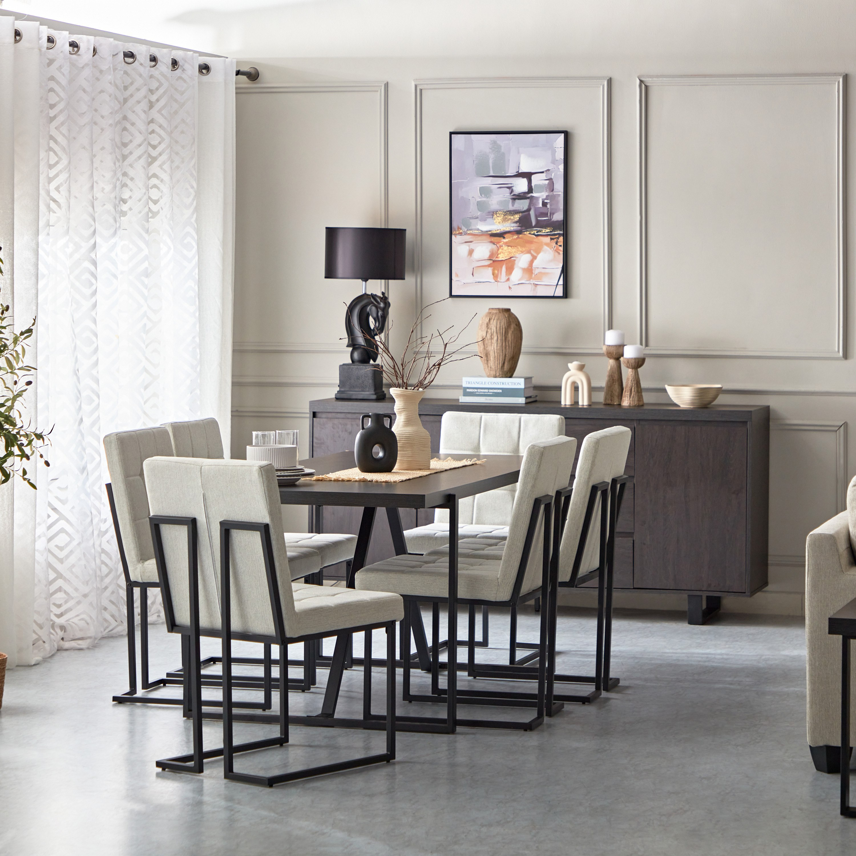 طاولة سفرة لـ6 مقاعد من إندوس-hbxdiningroom-diningtablesandsets-diningtables-sixseater-image-7