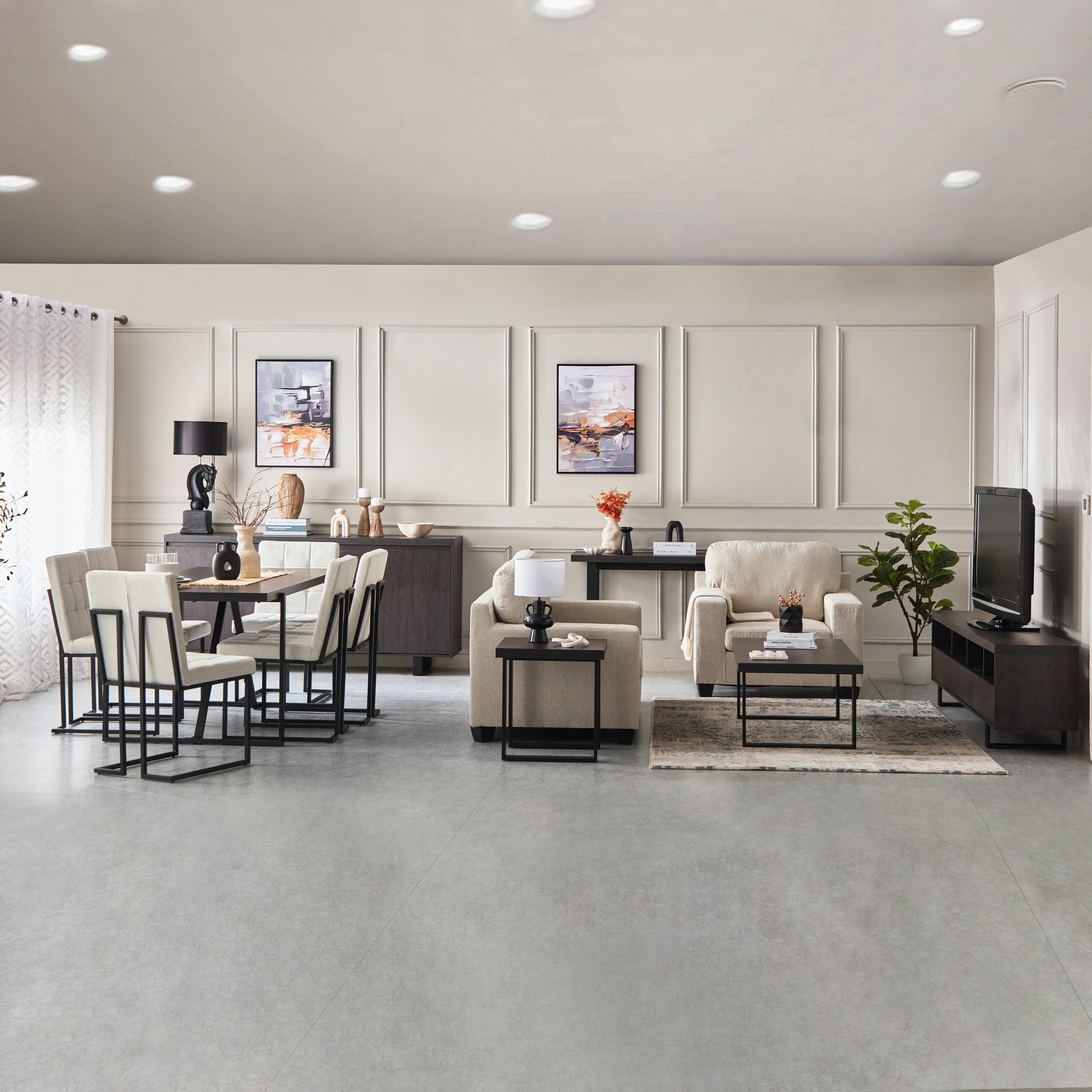 طاولة سفرة لـ6 مقاعد من إندوس-hbxdiningroom-diningtablesandsets-diningtables-sixseater-image-8