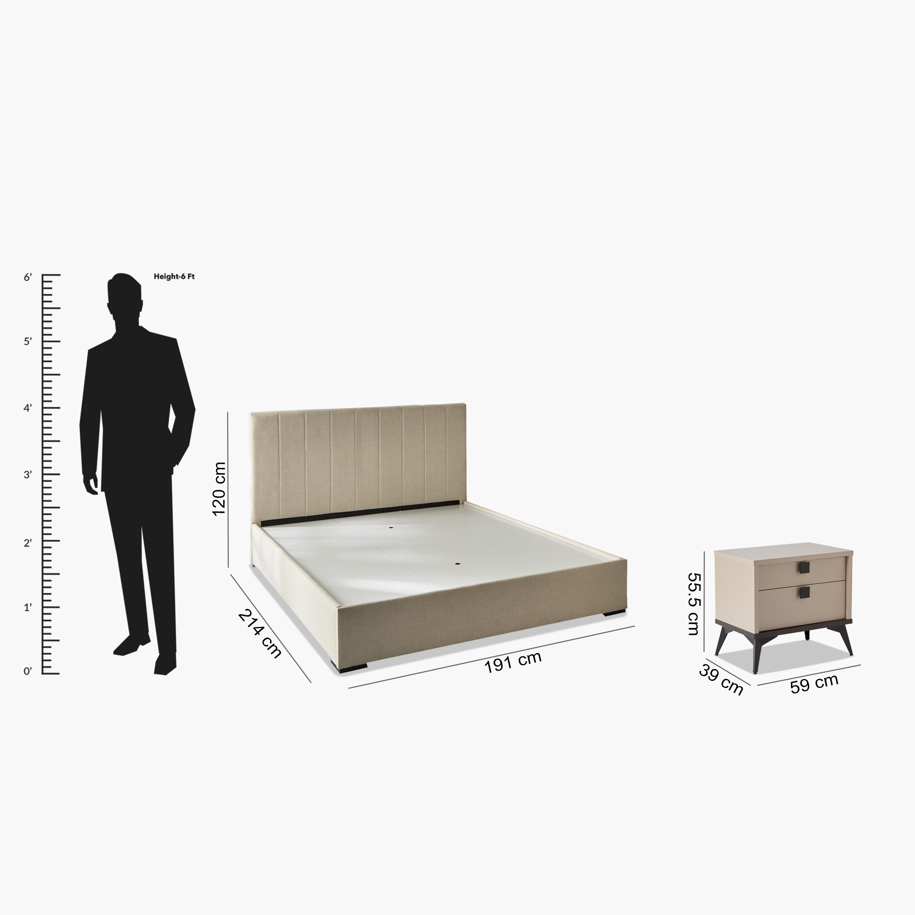 Luxembourg 5-Piece King Bedroom Set - 180x200 cm-hbxbedroom-bedsandbedsets-bedroomsets-king-image-29