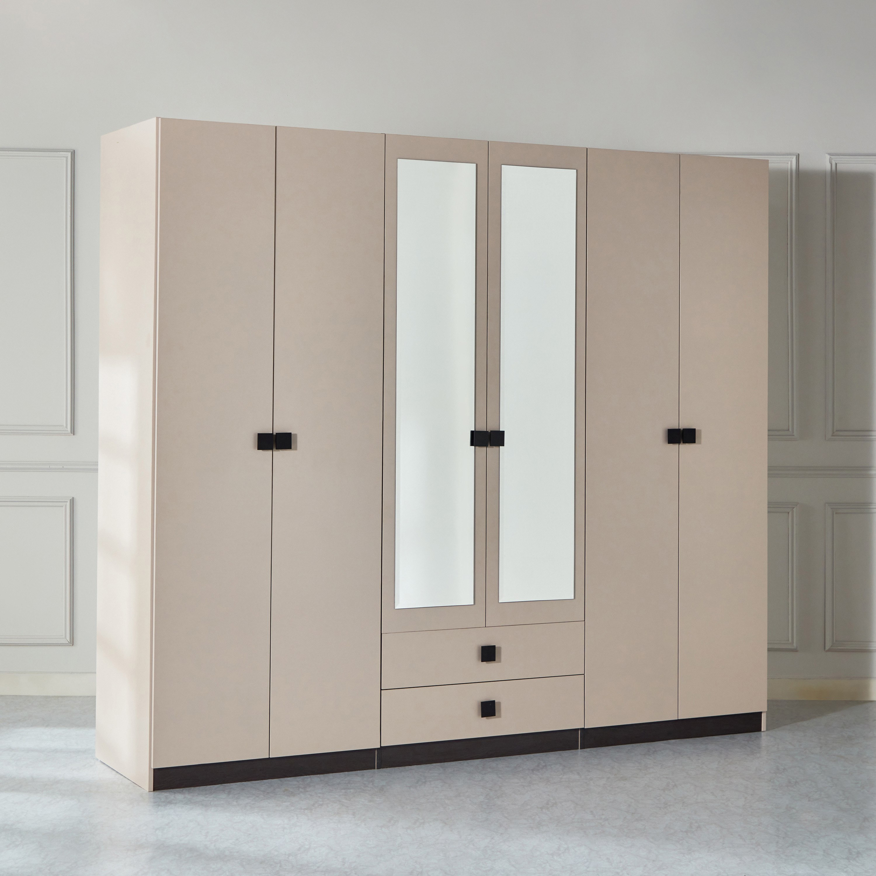 خزانة ملابس 6 أبواب بدرجين ومرآتين من لوكسمبورج-hbxfurniture-wardrobes-image-14