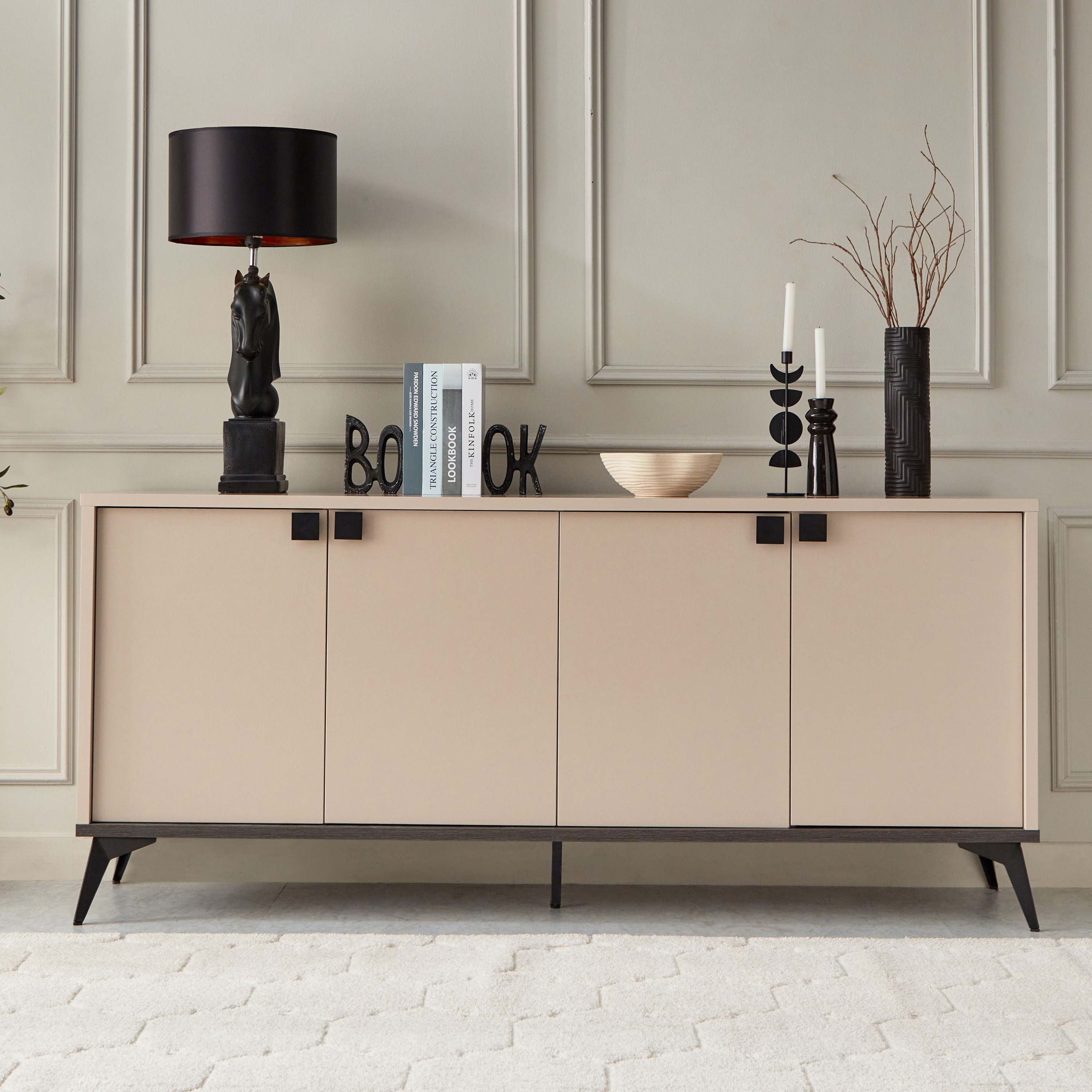 وحدة جانبية 4 أبواب من لوكسمبورغ-hbxfurniture-diningroom-buffetsandsideboards-image-2