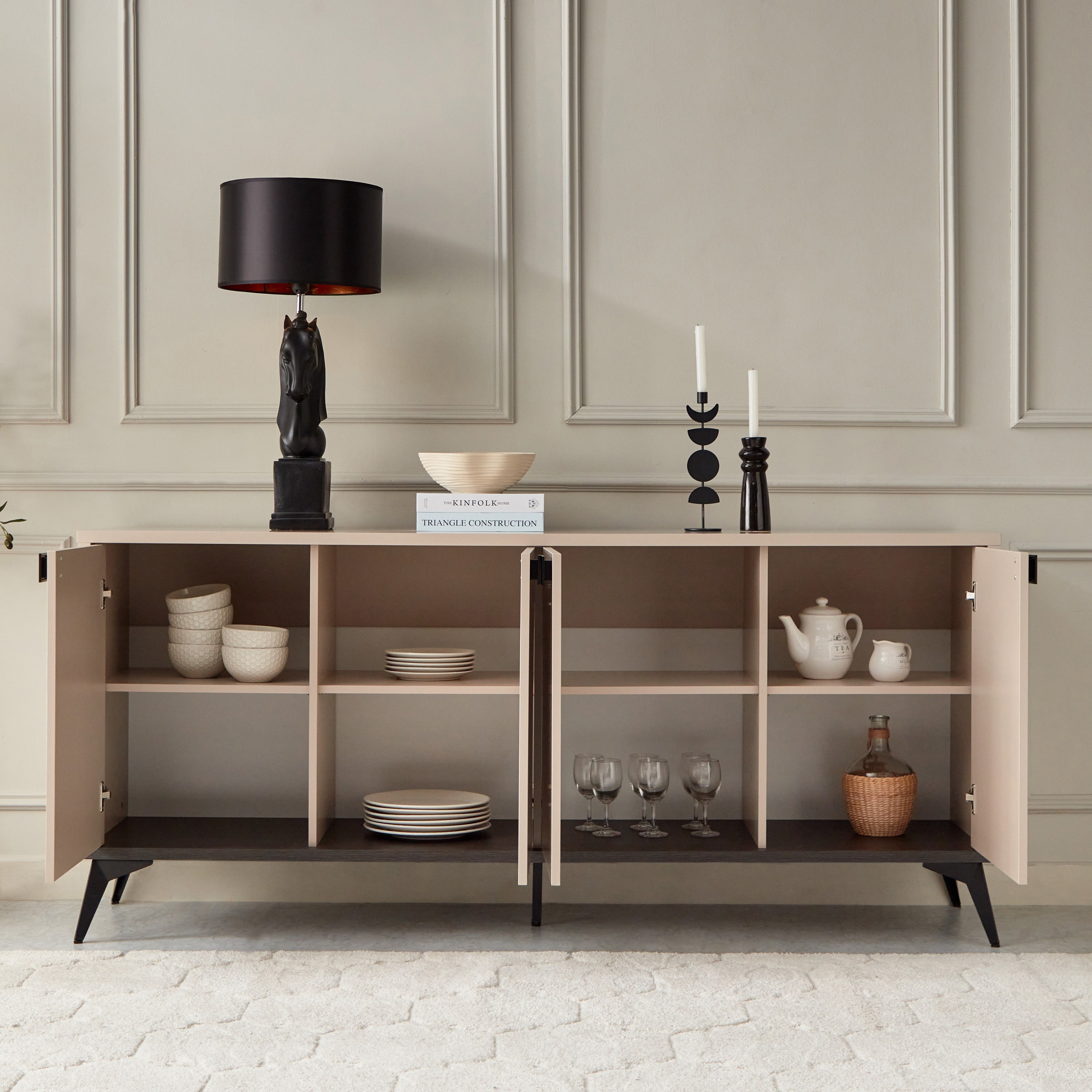 وحدة جانبية 4 أبواب من لوكسمبورغ-hbxfurniture-diningroom-buffetsandsideboards-image-3