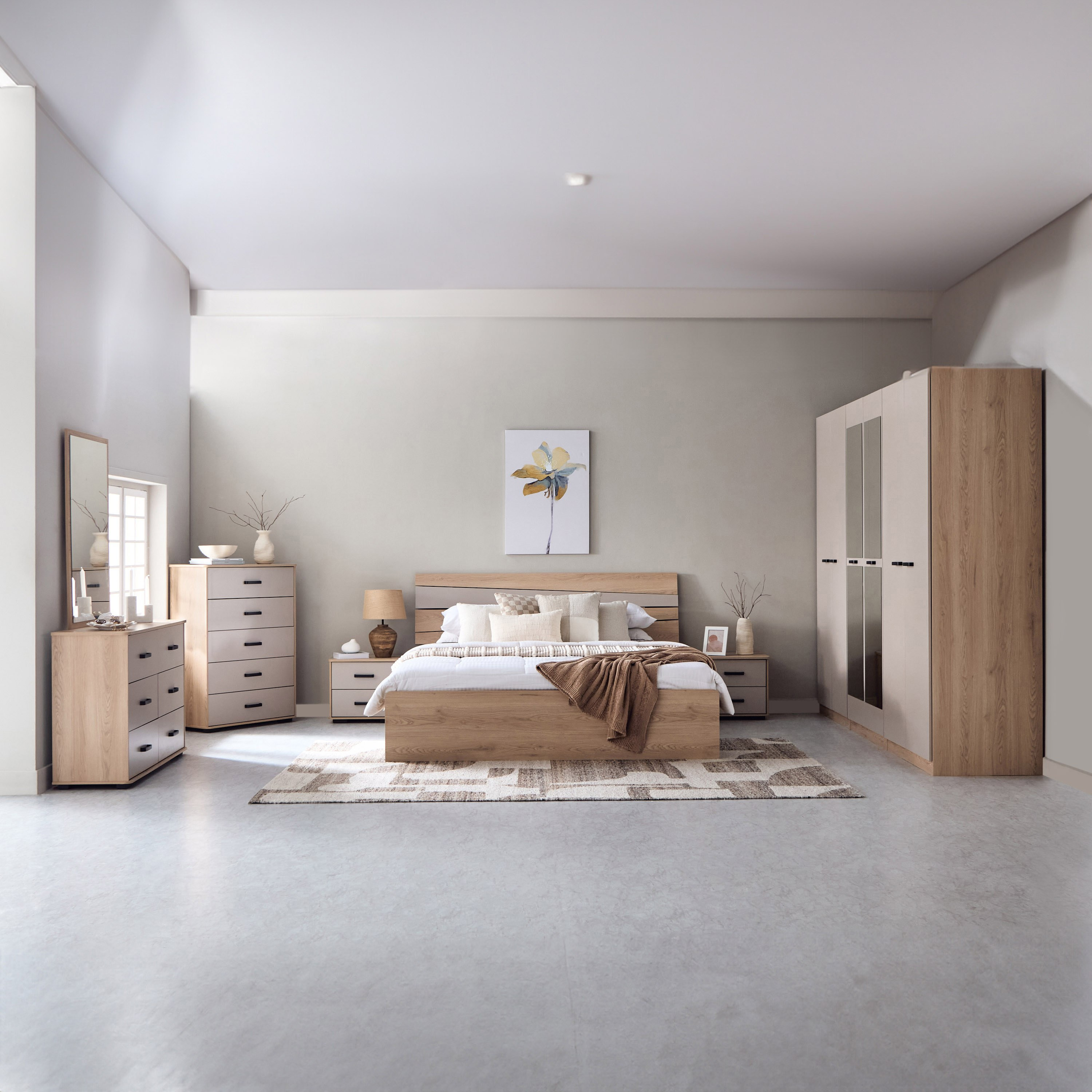 طقم غرفة نوم كينج 5 قطع - مدريد من موڤو  - 180x200 سم-hbxbedroom-bedsandbedsets-bedroomsets-king-image-19