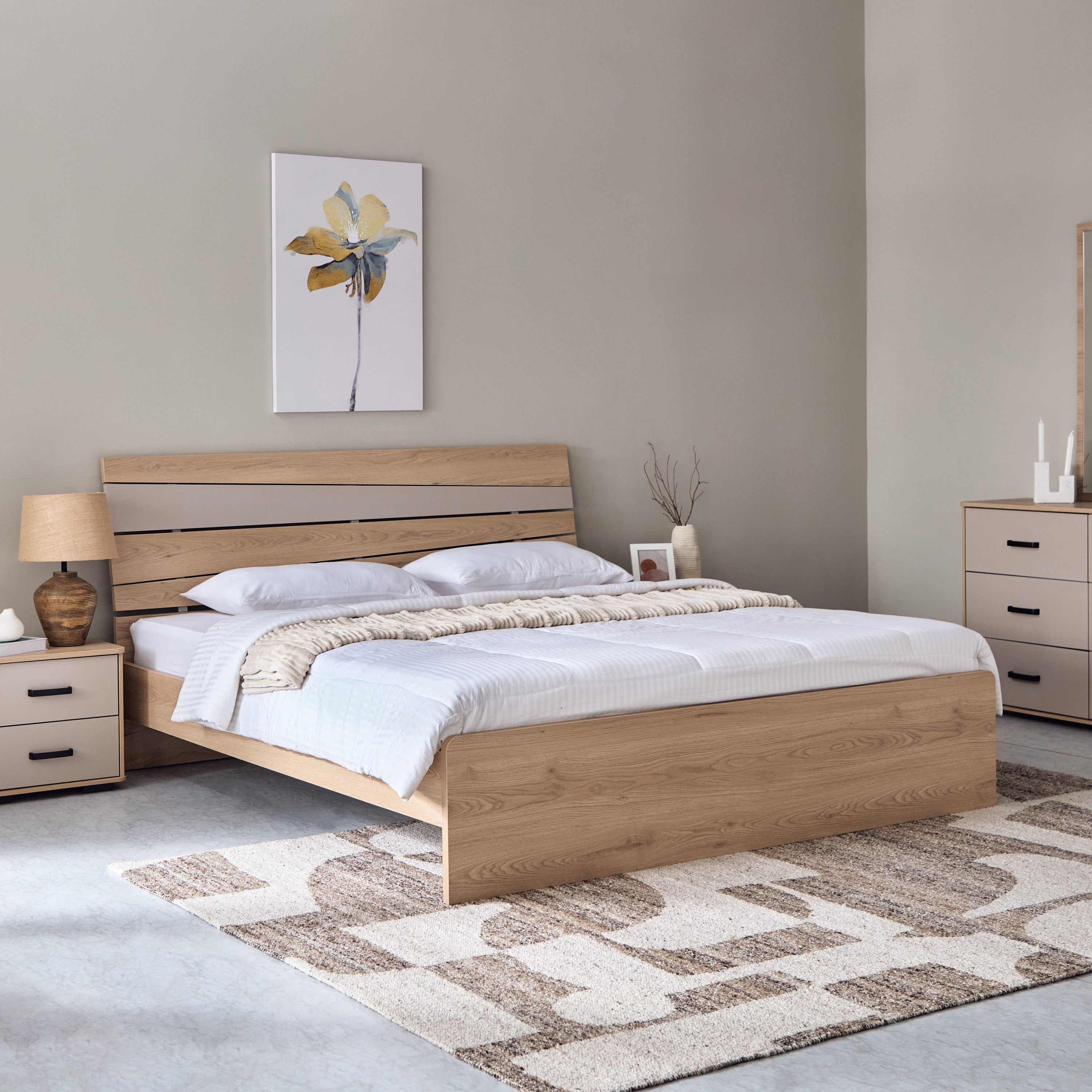 طقم غرفة نوم كينج 5 قطع - مدريد من موڤو  - 180x200 سم-hbxbedroom-bedsandbedsets-bedroomsets-king-image-2