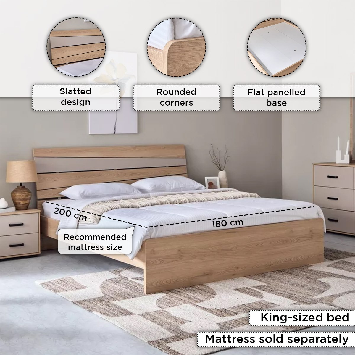 طقم غرفة نوم كينج 5 قطع - مدريد من موڤو  - 180x200 سم-hbxbedroom-bedsandbedsets-bedroomsets-king-image-5