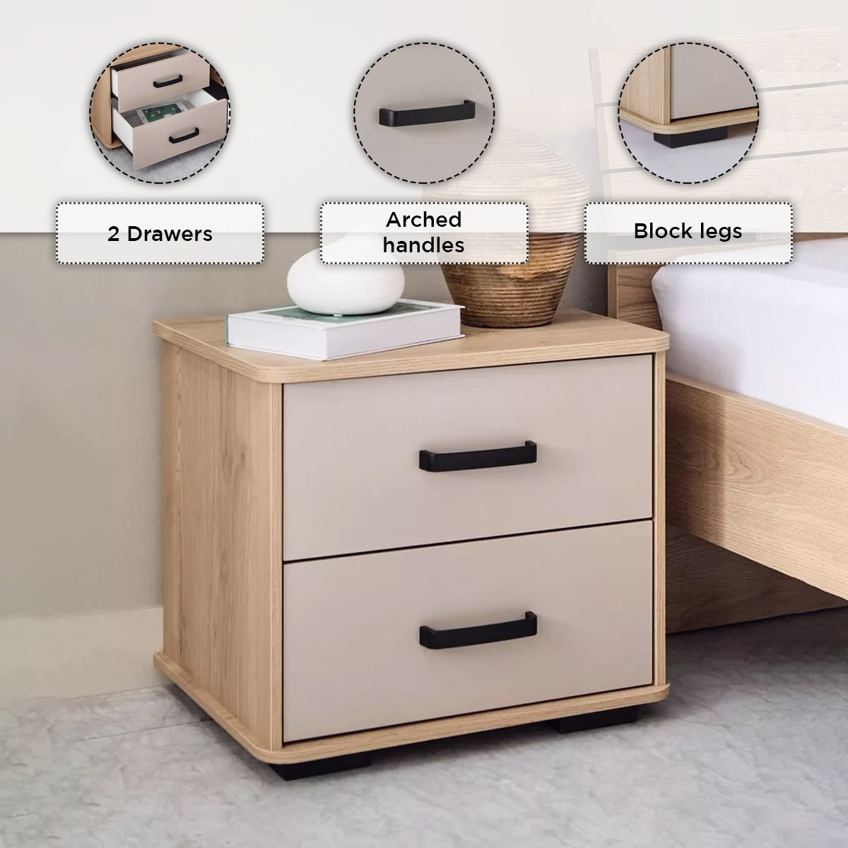 طقم غرفة نوم كينج 5 قطع - مدريد من موڤو  - 180x200 سم-hbxbedroom-bedsandbedsets-bedroomsets-king-image-7