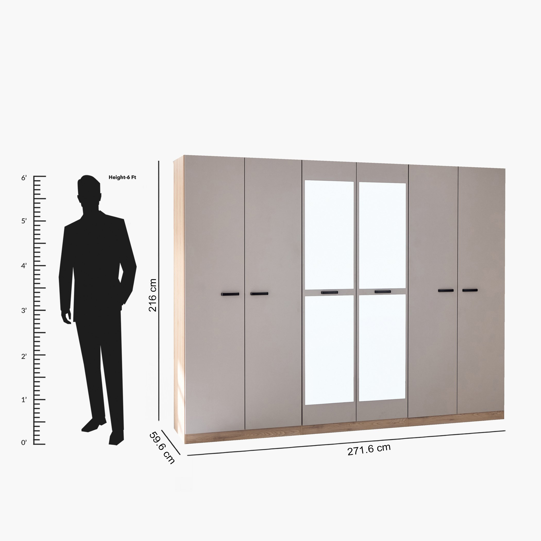 Movo Madrid 6-Door Wardrobe with Mirror-hbxfurniture-wardrobes-image-14