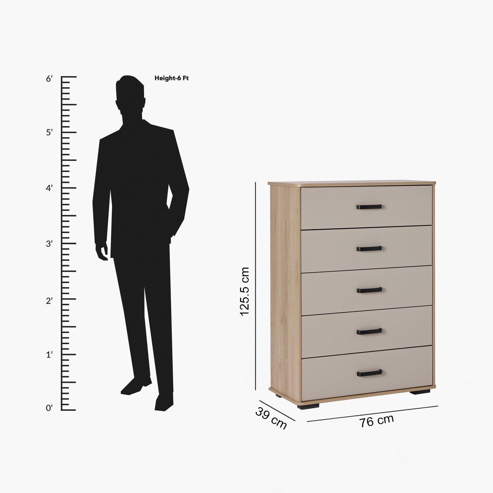 وحدة تخزين 5 أدراج - مدريد من موڤو -hbxfurniture-dressersandchests-chestofdrawers-image-12