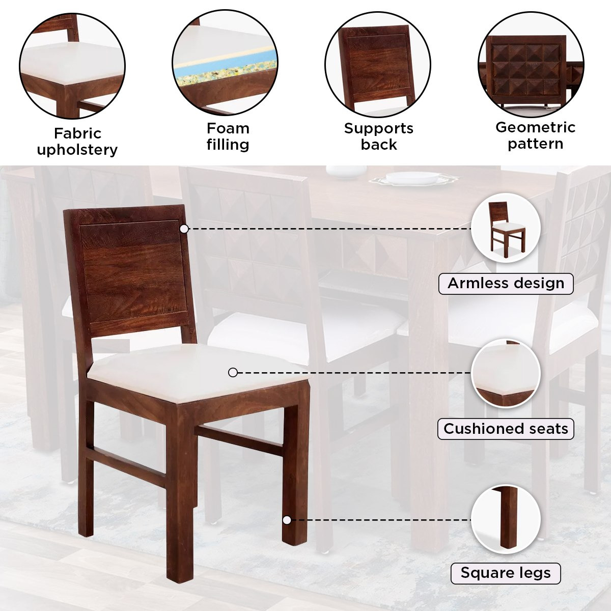 Aakrit Solid Wood 6-Seater Dining Set-hbxfurniture-diningtablesandsets-diningsets-sixseater-image-5