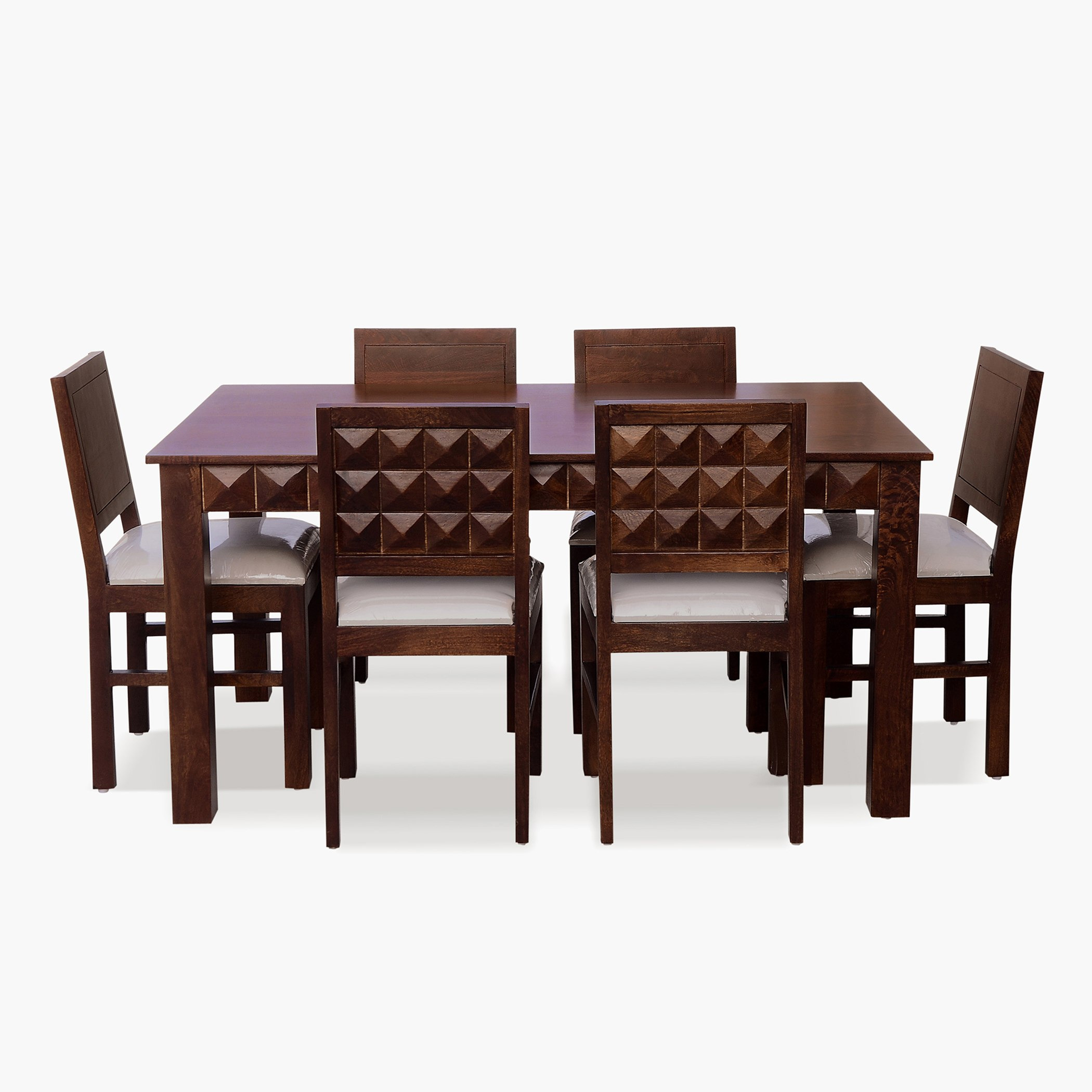 Aakrit Solid Wood 6-Seater Dining Set-hbxfurniture-diningtablesandsets-diningsets-sixseater-image-2