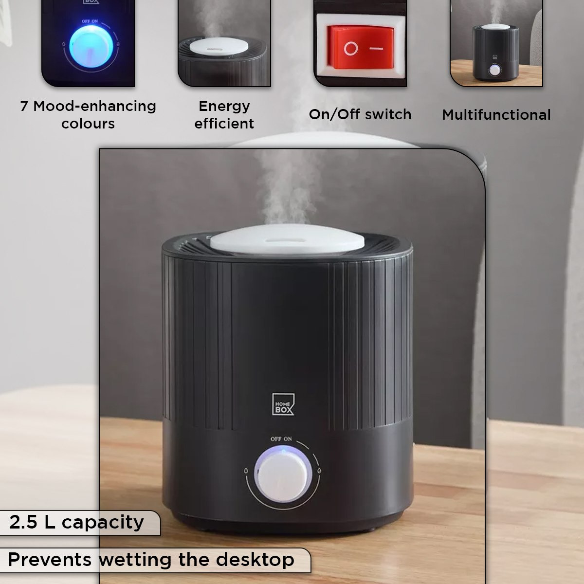 Nova Humidifier with 7-Colour LED Light - 2.5 L-hbxlivingroom-decorandaccessories-homefragrance-revitalizersandhumidifiers-image-4