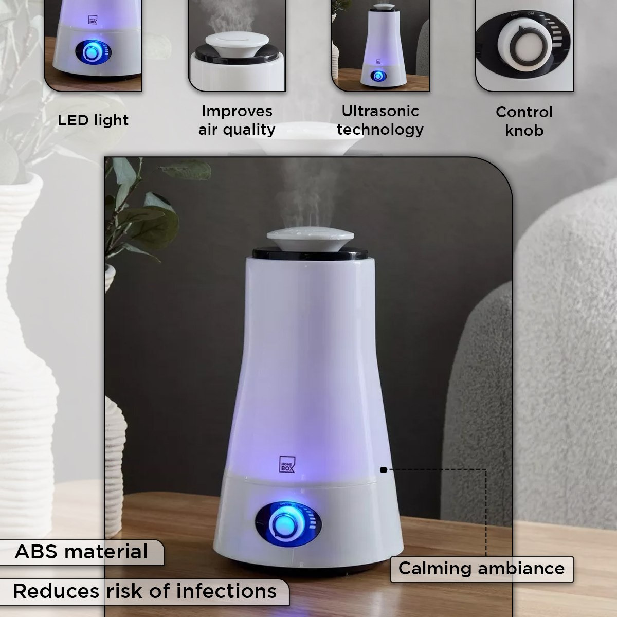 Nova Morden Humidifier with 7-Colour LED Light - 2.5 L-hbxlivingroom-decorandaccessories-homefragrance-revitalizersandhumidifiers-image-5