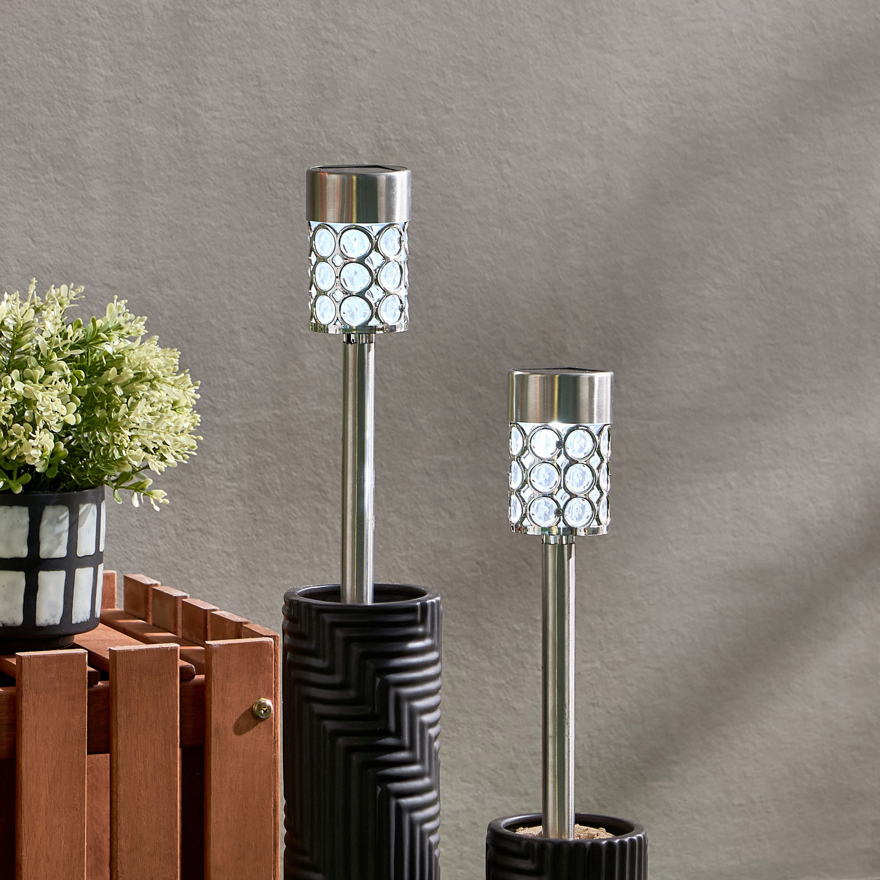 Lyn 2-Piece Solar Outdoor Spike LED Light - 36x8x8 cm-PROMO_HB_AE_B2G2_011025-image-1