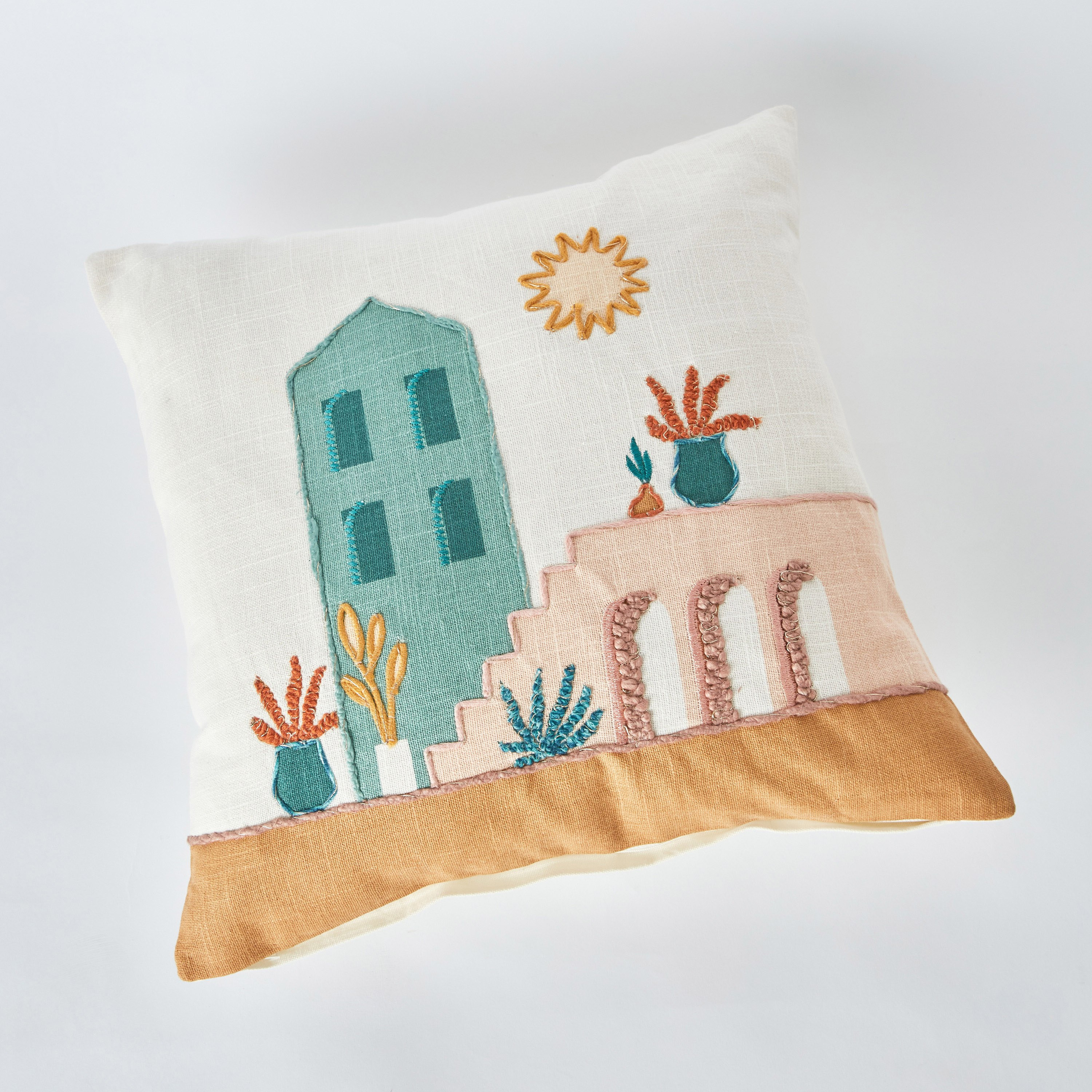 Sage Shaded Desert Embroidered Filled Cushion - 45x45 cm-hbxlivingroom-furnishings-cushionsandcovers-filledcushions-image-6