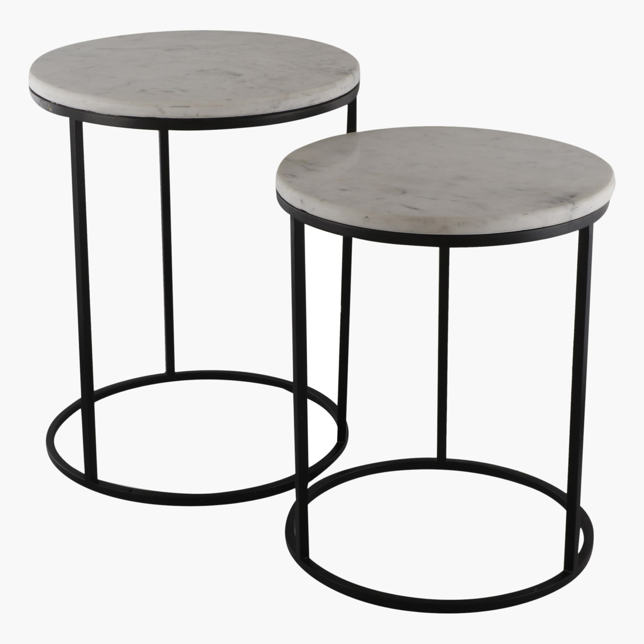 طقم طاولات متداخلة من قطعتين بسطح من الرخام الأصلي - بورتيا-hbxfurniture-livingroom-nestingtables-image-1