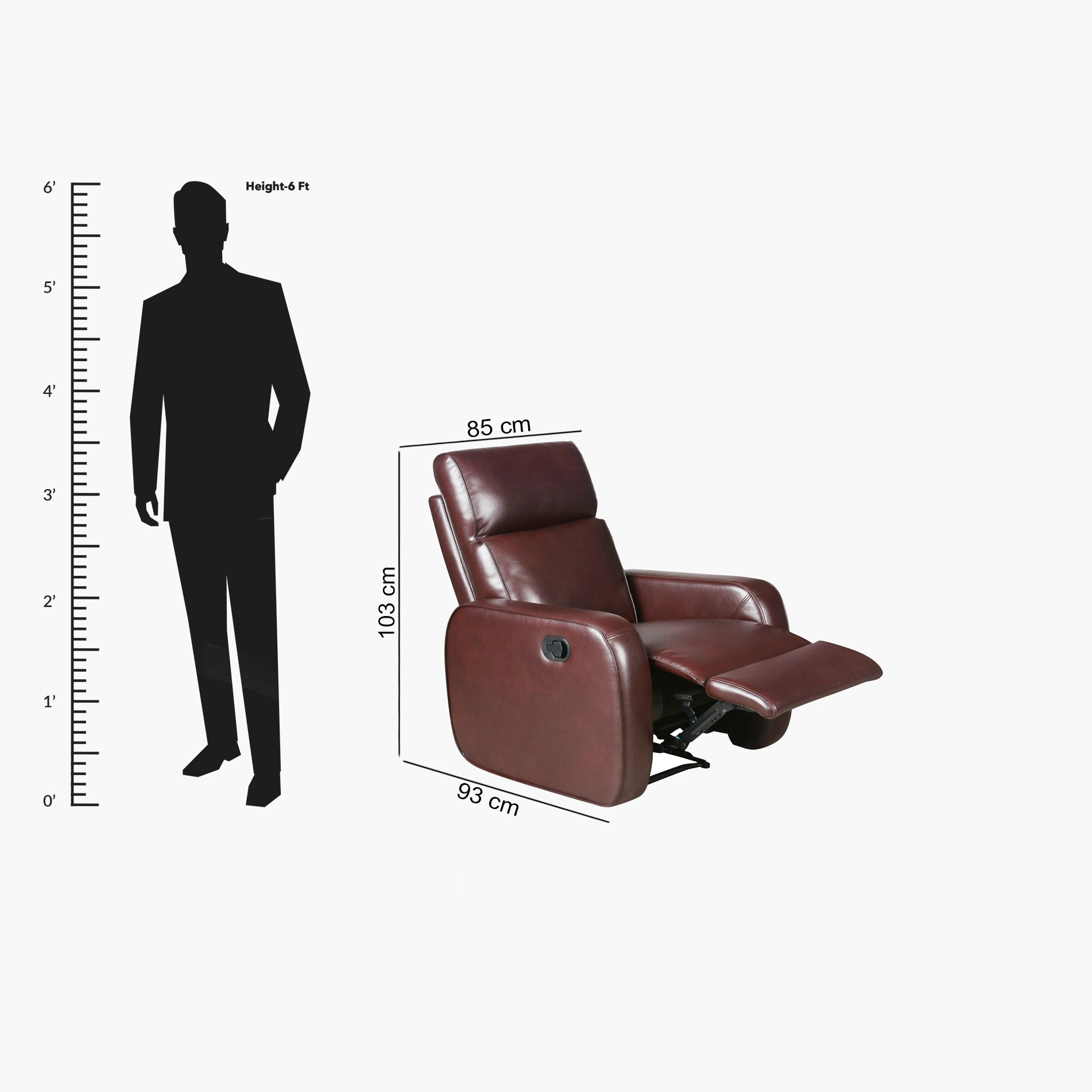 كرسي استرخاء بمساند بذراعين من الجلد الصناعي من ديلا-hbxfurniture-sofasandarmchairs-reclinersofas-image-8