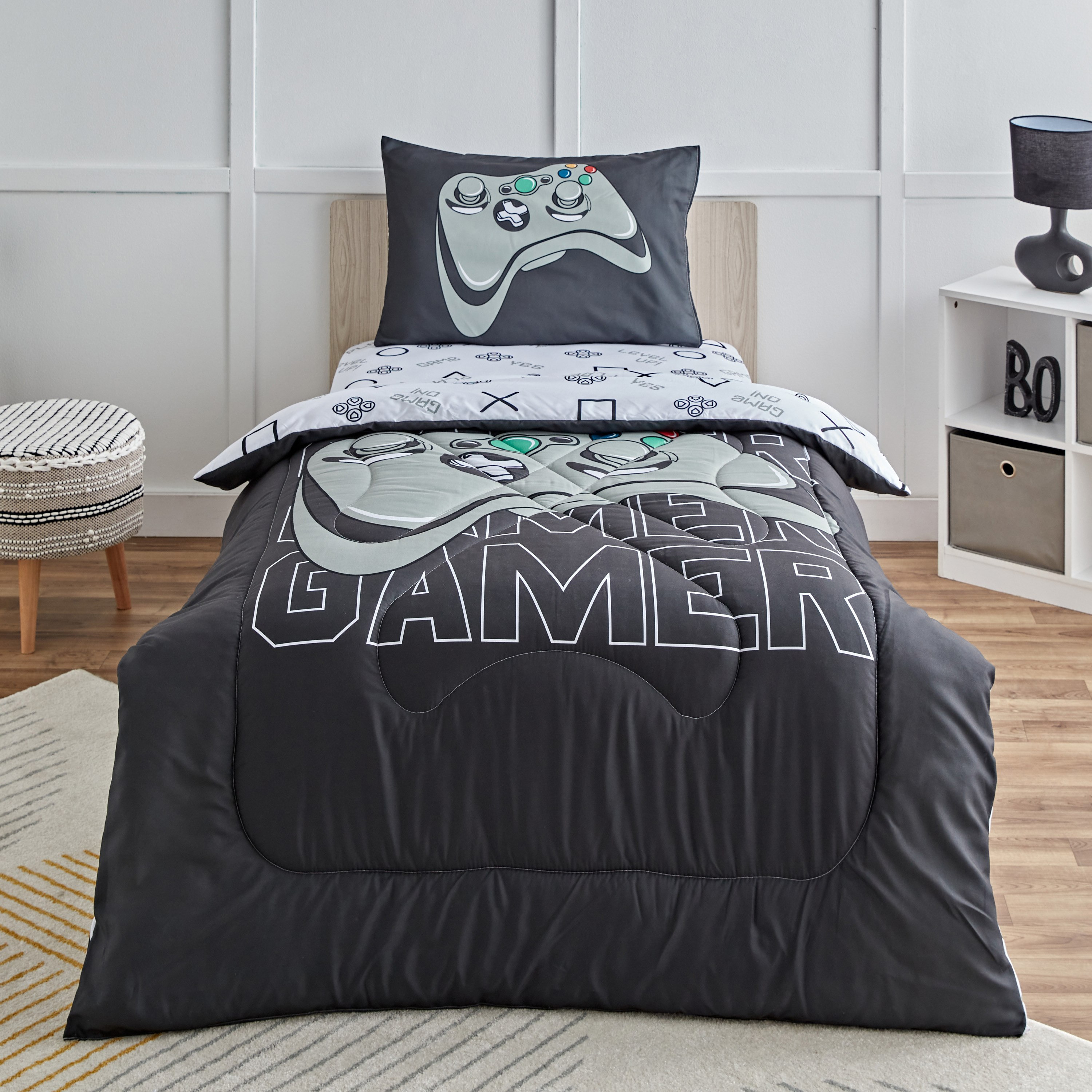 طقم لحاف فردي من الألياف الدقيقة قطعتين من جيمنج - 135x220 سم-hbxhomeware-hbxkidsandyouth-image-2