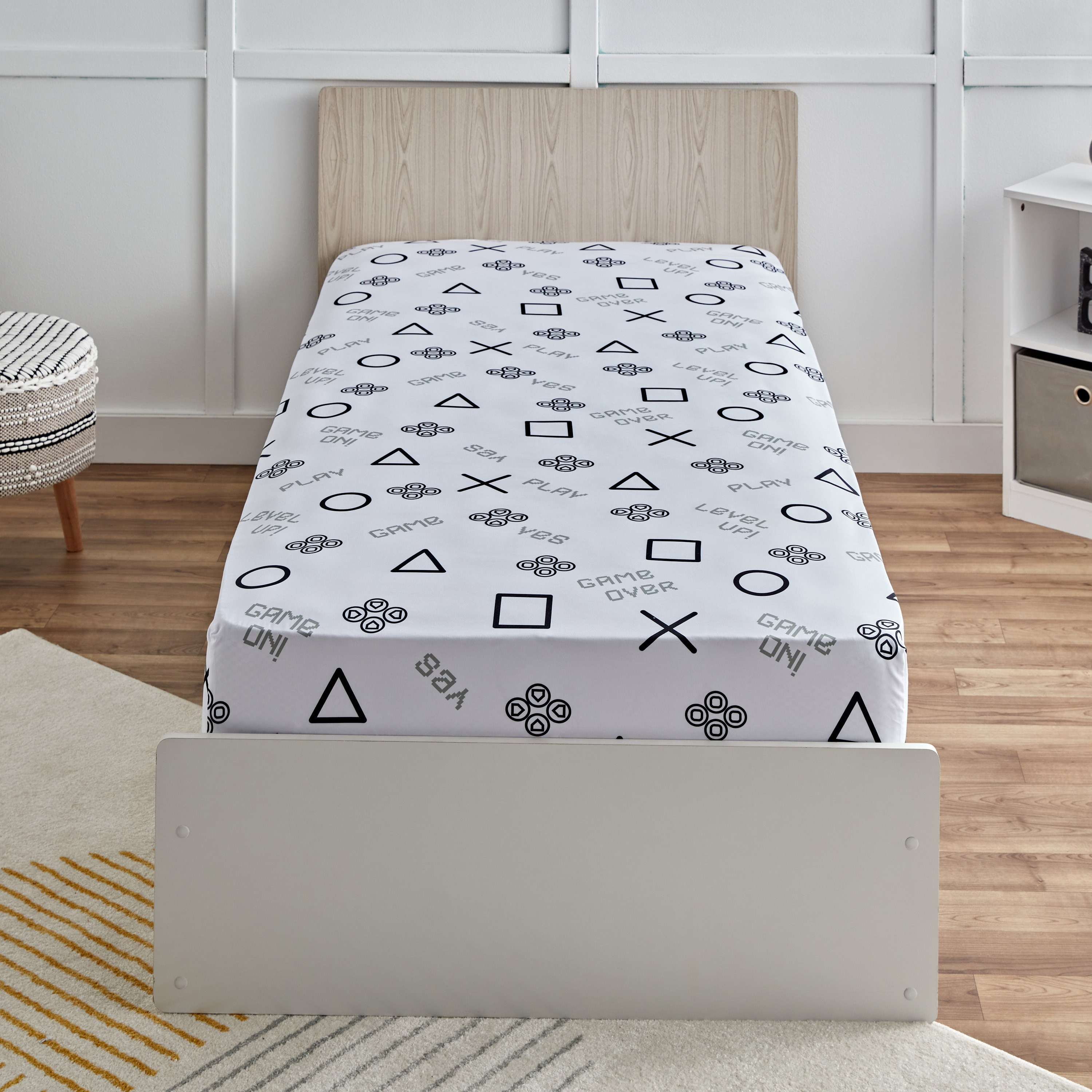 شرشف مطاطي فردي من الألياف الدقيقة جيمر من جيمنج - 90x200+25 سم-hbxhomeware-hbxkidsandyouth-image-2