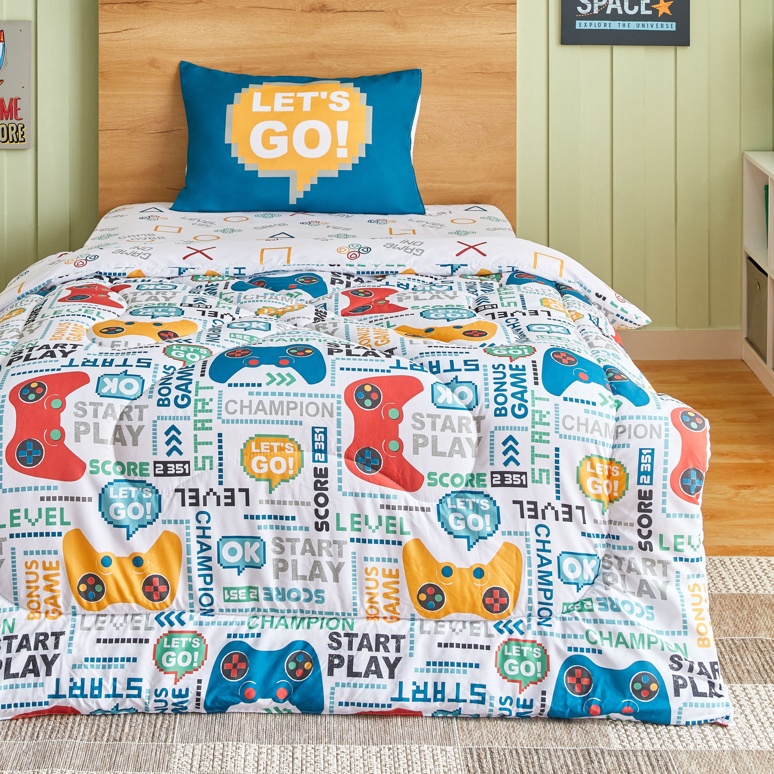 طقم لحاف توين ألياف دقيقة قطعتين ستارت بلاي من جيمنج-  160x220 سم-hbxhomeware-hbxkidsandyouth-image-1