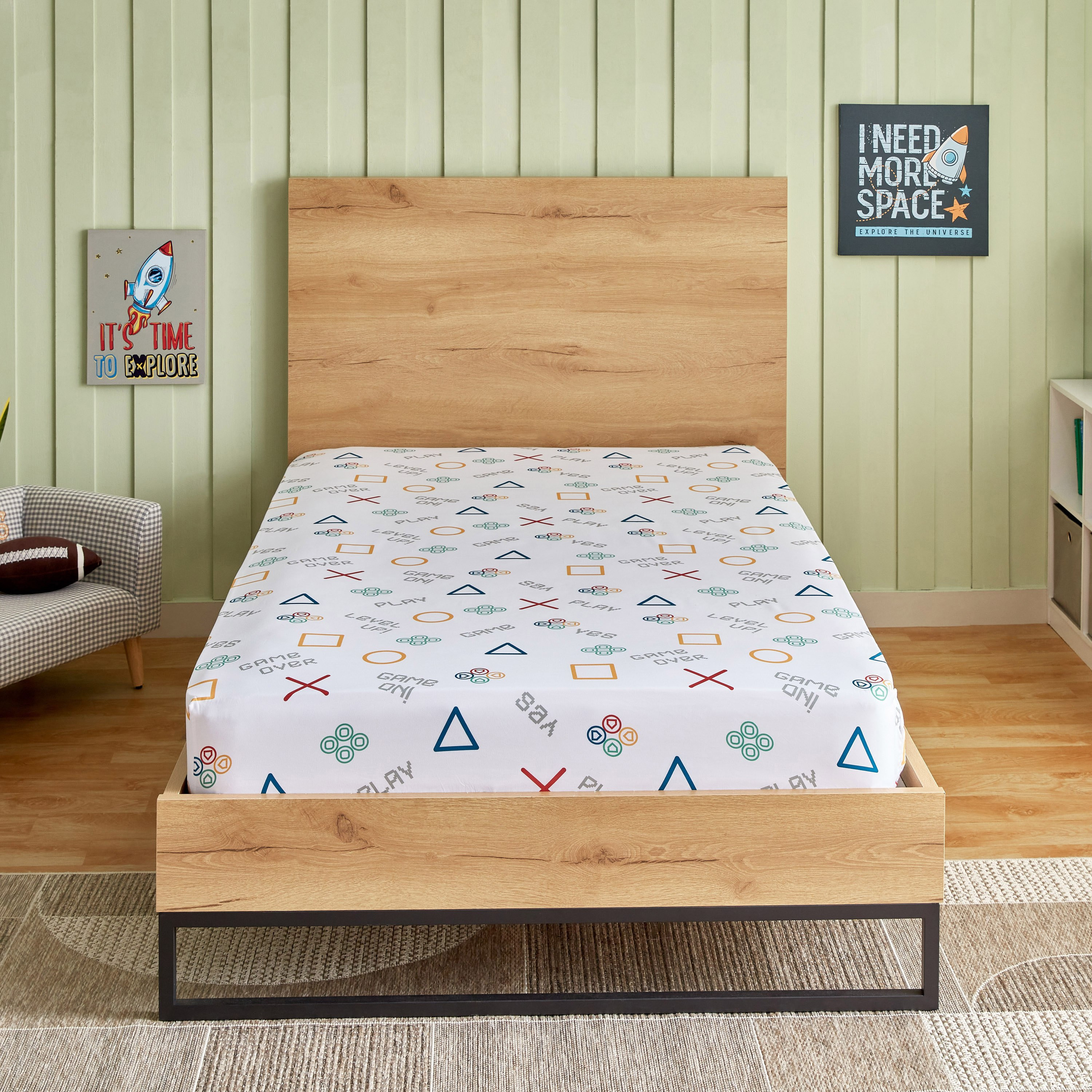 شرشف مطاطي توين ألياف دقيقة من جيمينج ستارت بلاي - 120x200+25 سم-hbxhomeware-hbxkidsandyouth-image-2
