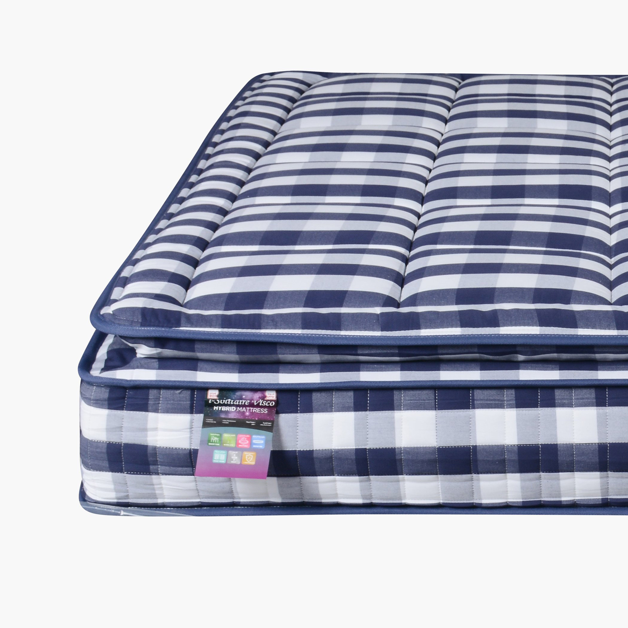 SleepLuxe iSolitaire Visco Silicone Memory Foam Latex 3-Zone Pocket Spring Mattress - 180x200x35 cm-hbxfurniture-mattresses-king-image-2