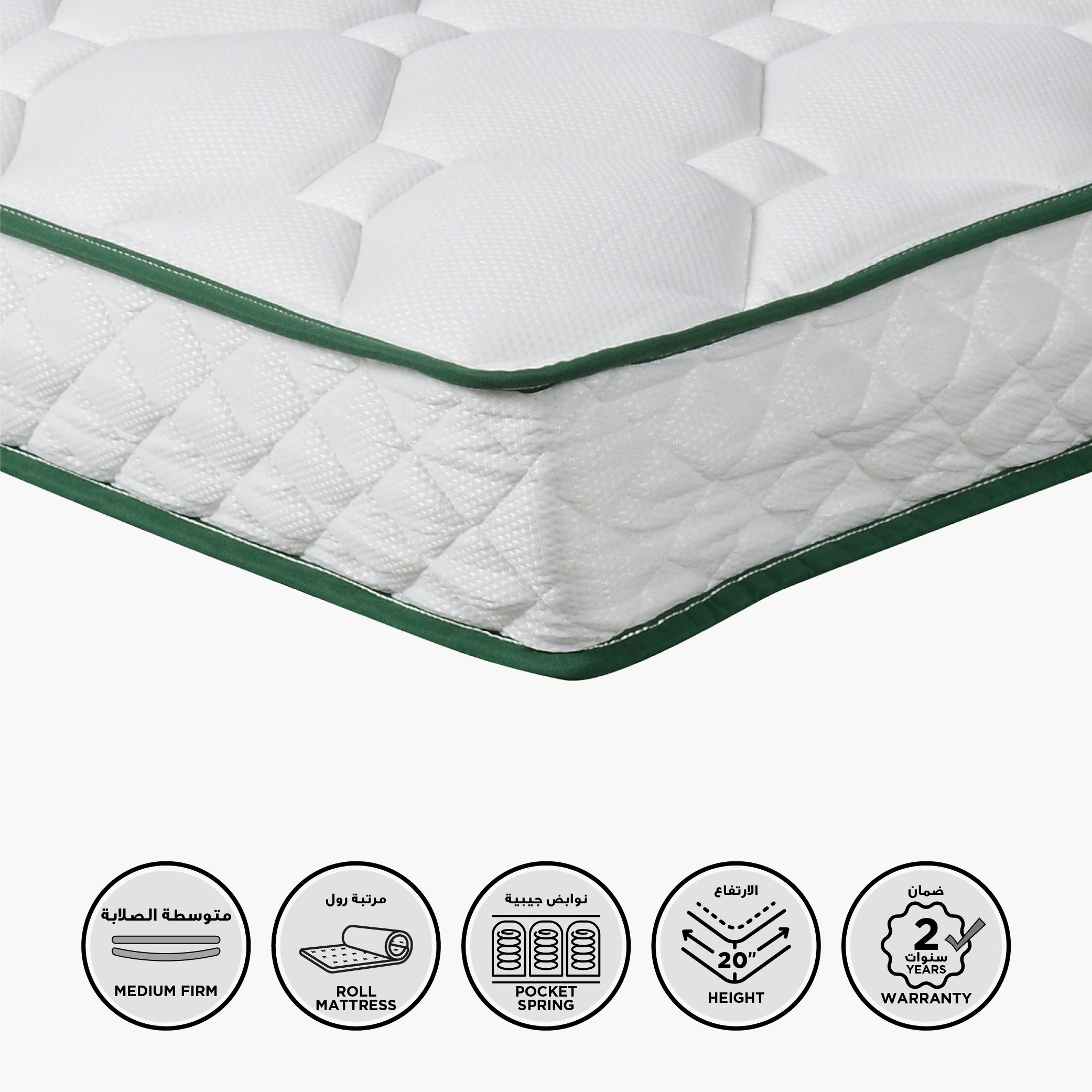 مرتبة فردية بنوابض جيبية للأطفال من سليب إيز آي فانيلا - 90x190x20 سم-hbxfurniture-bedroom-mattresses-single-image-1