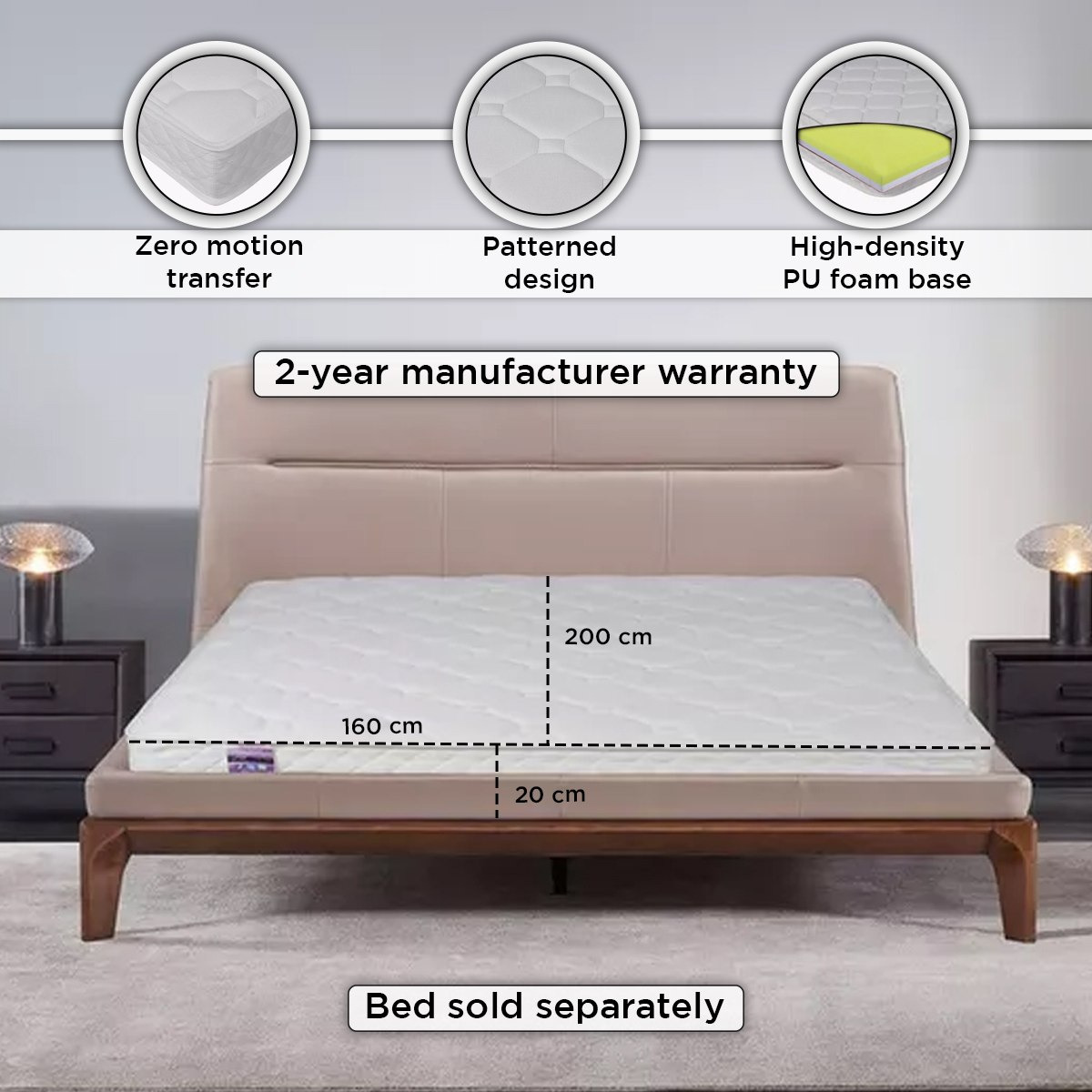 SleepEase iOasis 3 Zone Pocket Spring Queen Mattress - 160x200x20 cm-hbxbedroom-mattresses-queen-image-5