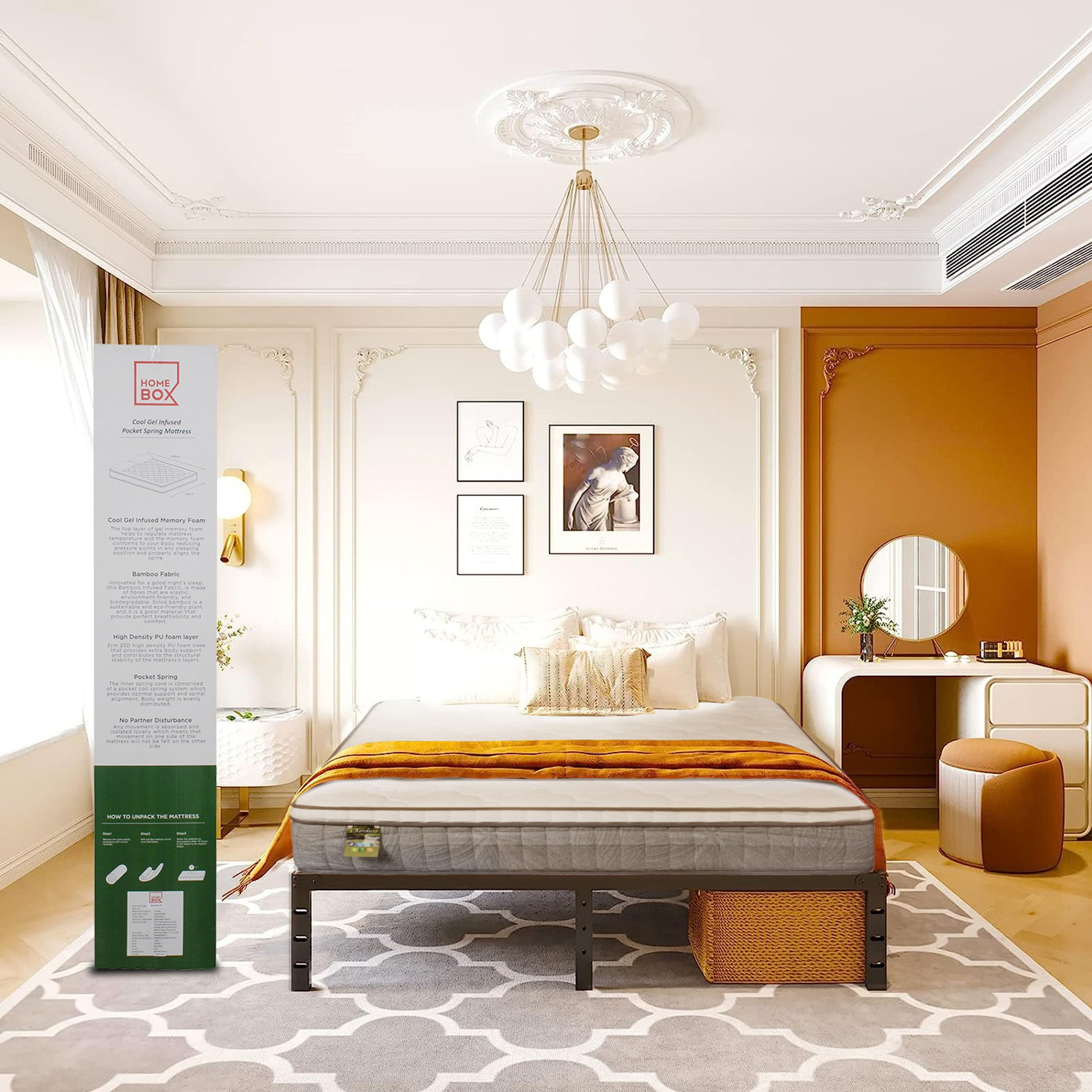 SleepLuxe iAeroluxe Cooling Gel Infused 3 Zone Pocket Spring Queen Mattress - 160x200x30 cm-hbxbedroom-mattresses-queen-image-7