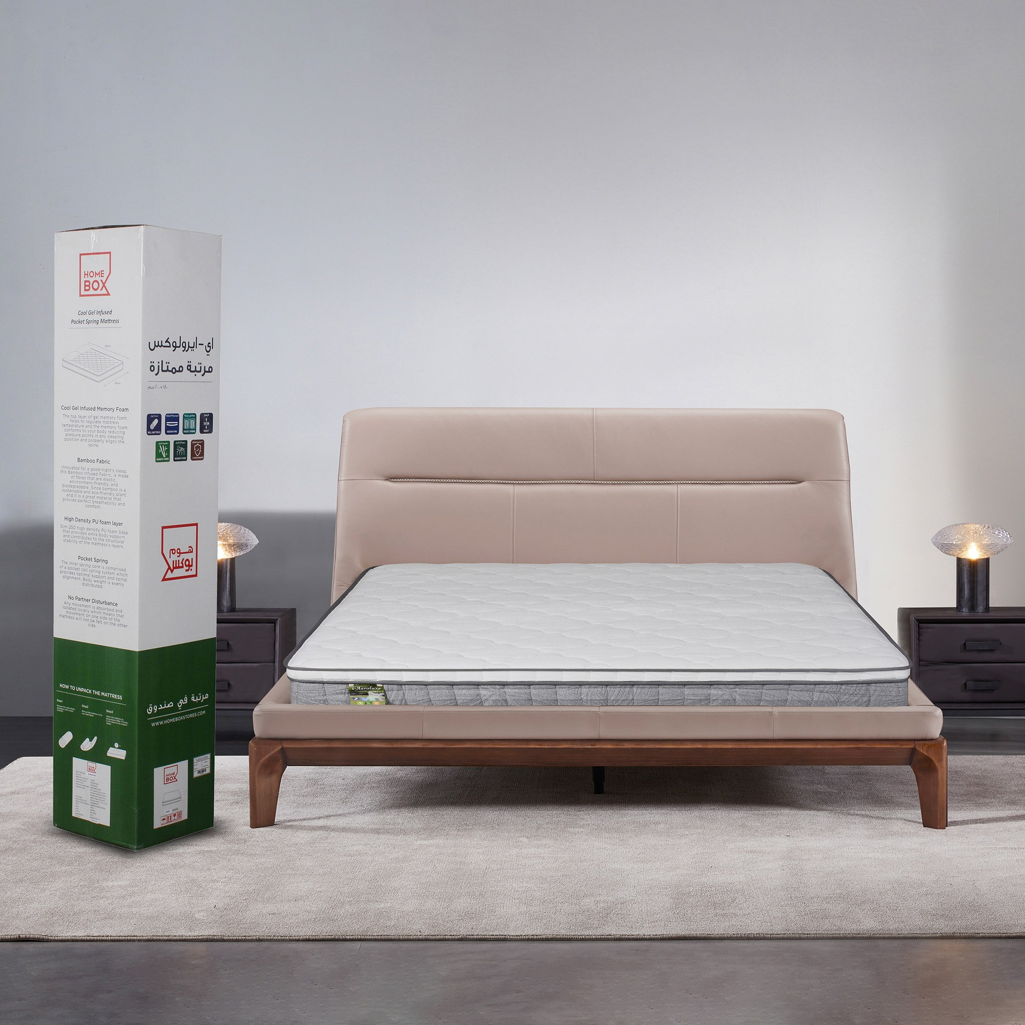 SleepLuxe iAeroluxe Cooling Gel Infused 3 Zone Pocket Spring Queen Mattress - 160x200x30 cm-hbxbedroom-mattresses-queen-image-9