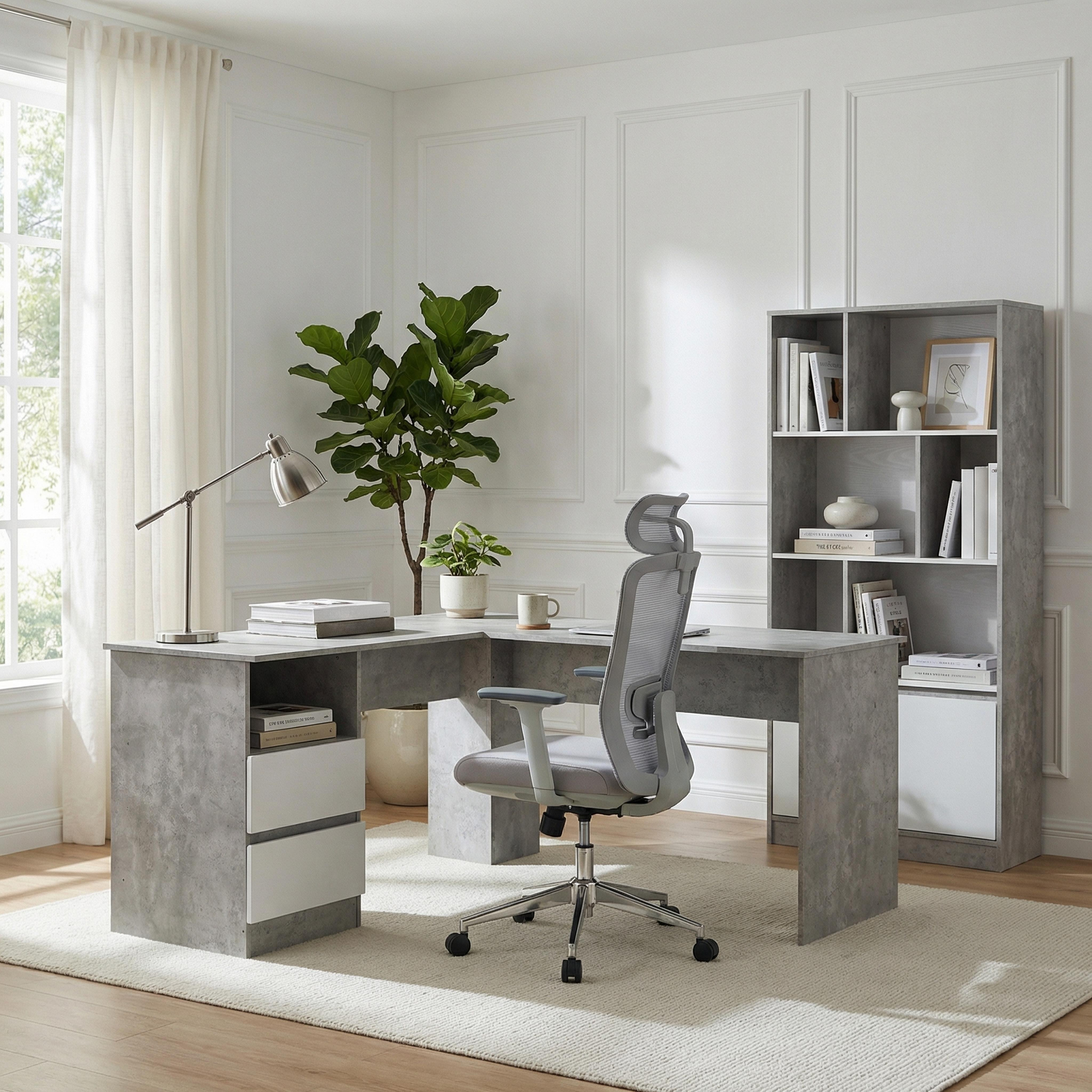 مكتب دراسة ركني بدرجين من ألفورد باتارا-hbxfurniture-office-desks-image-5