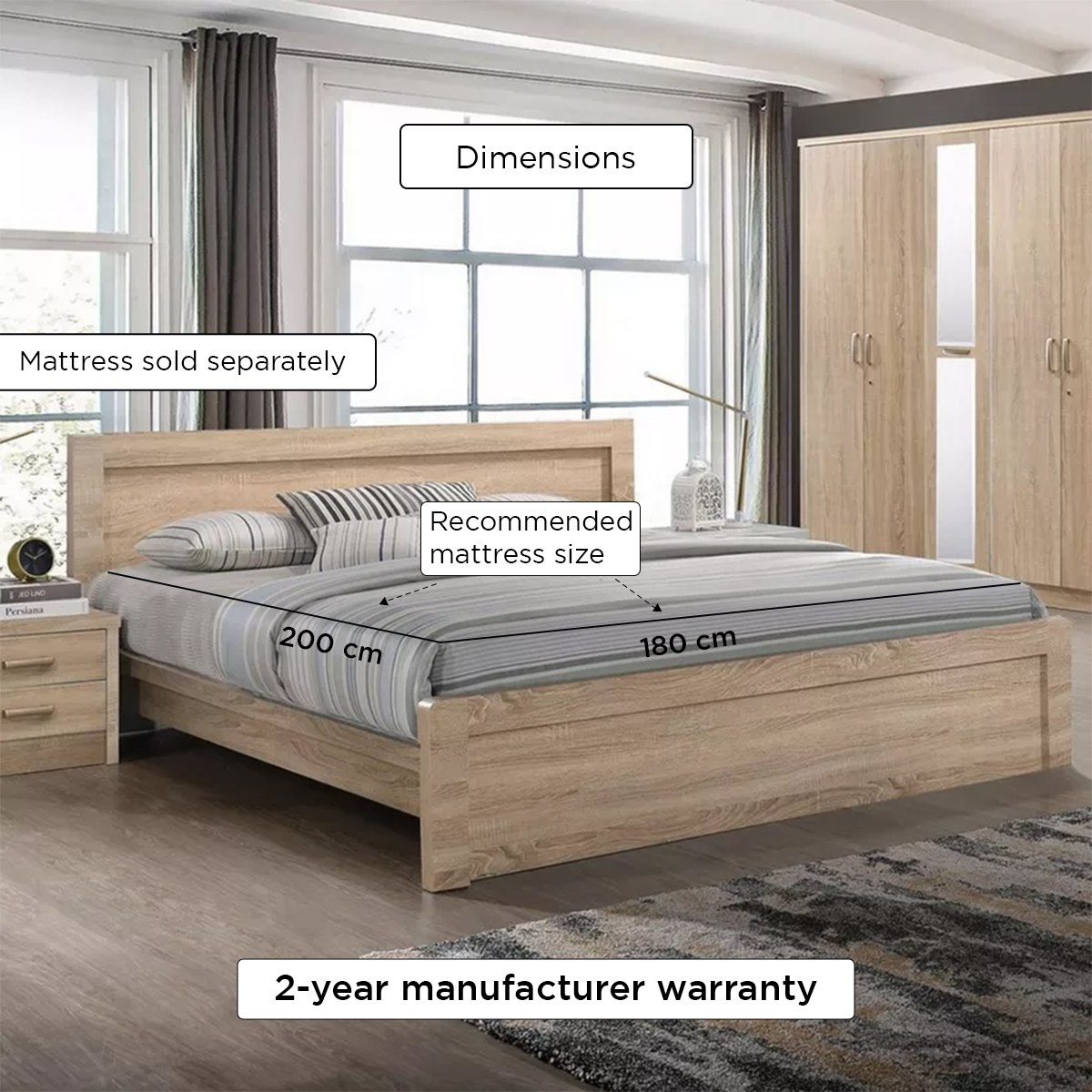 سرير كينج إن إكس تي من كوبر - 180x200 سم-hbxfurniture-bedsandbedsets-beds-king-image-4