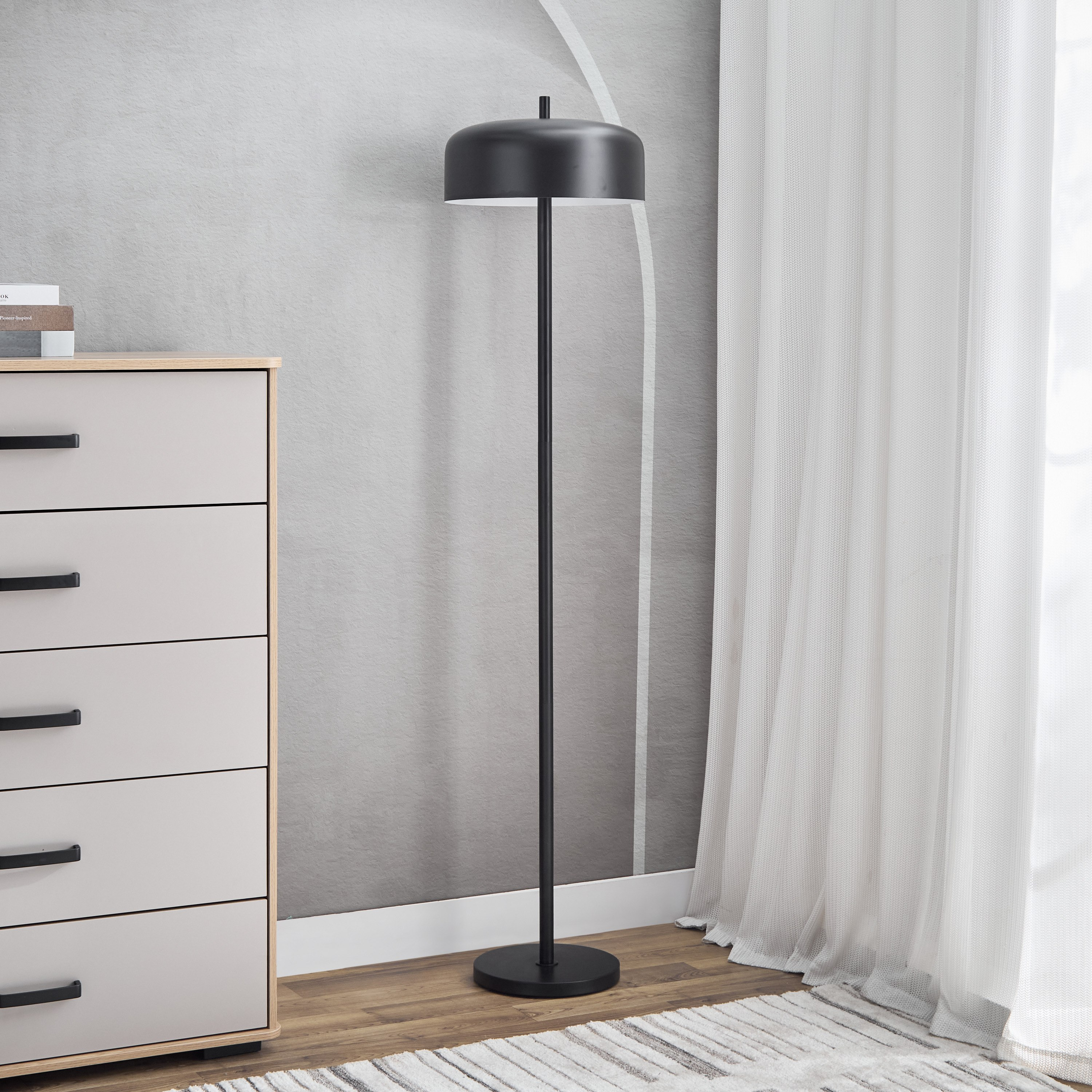 Javel Metal Floor Lamp with Metal Shade - 157 cm-hbxhomeware-hbxdecorandfurnishings-image-1