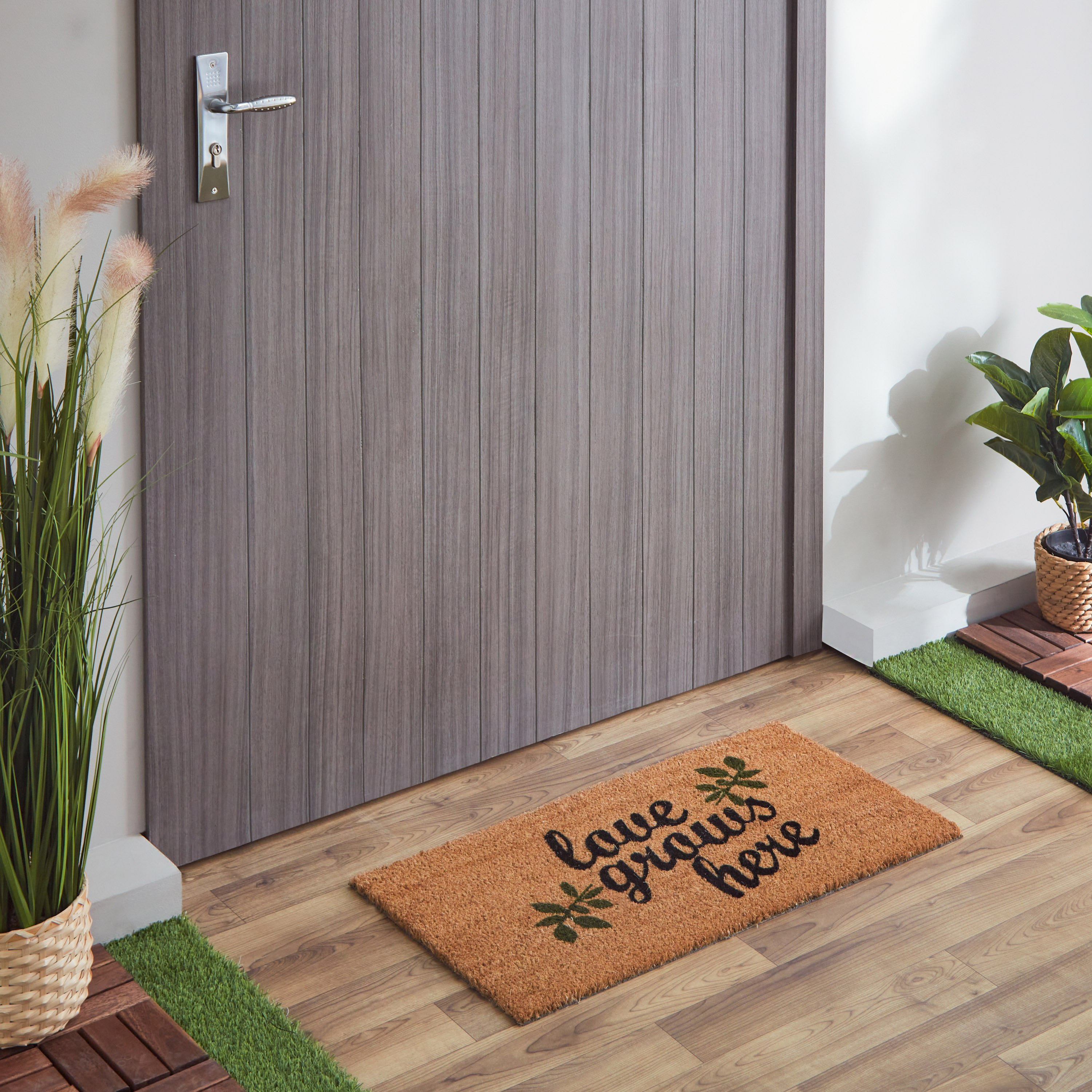 سجادة باب من ألياف جوز الهند بظهر لاتكس وطبعات - 40x75 سم-hbxhomeware-hbxlivingroom-image-1