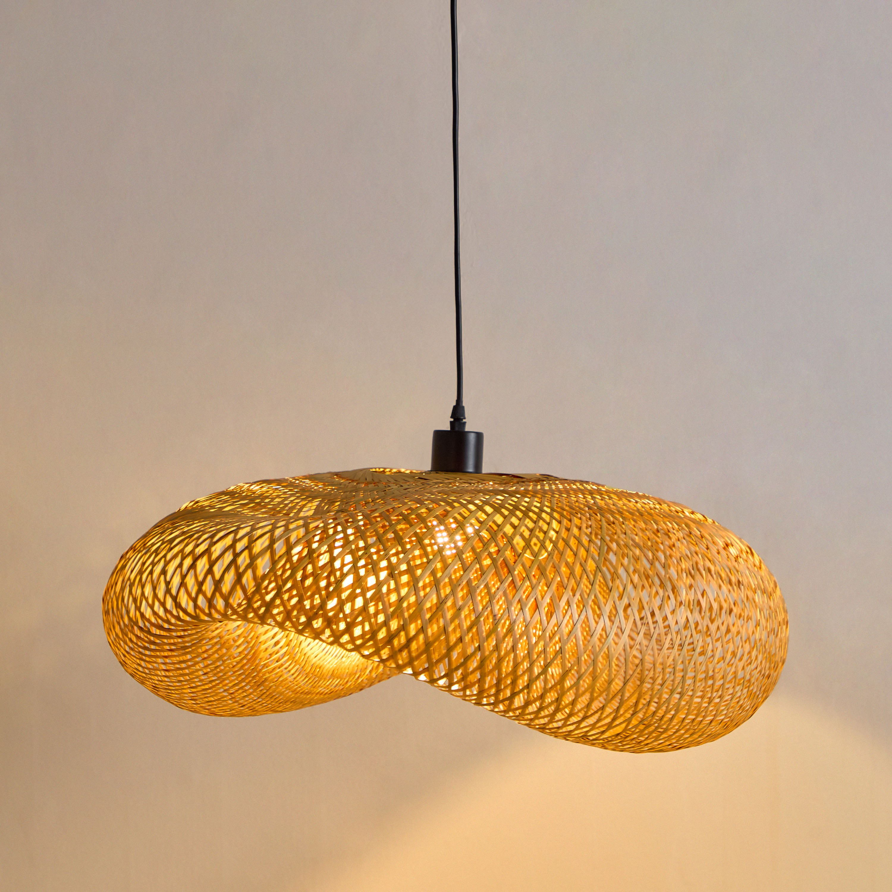 مصباح سقف معلق من الخيزران مع كابل من ناتشريل - 76x56x22 سم-hbxhomeware-hbxlivingroom-image-2