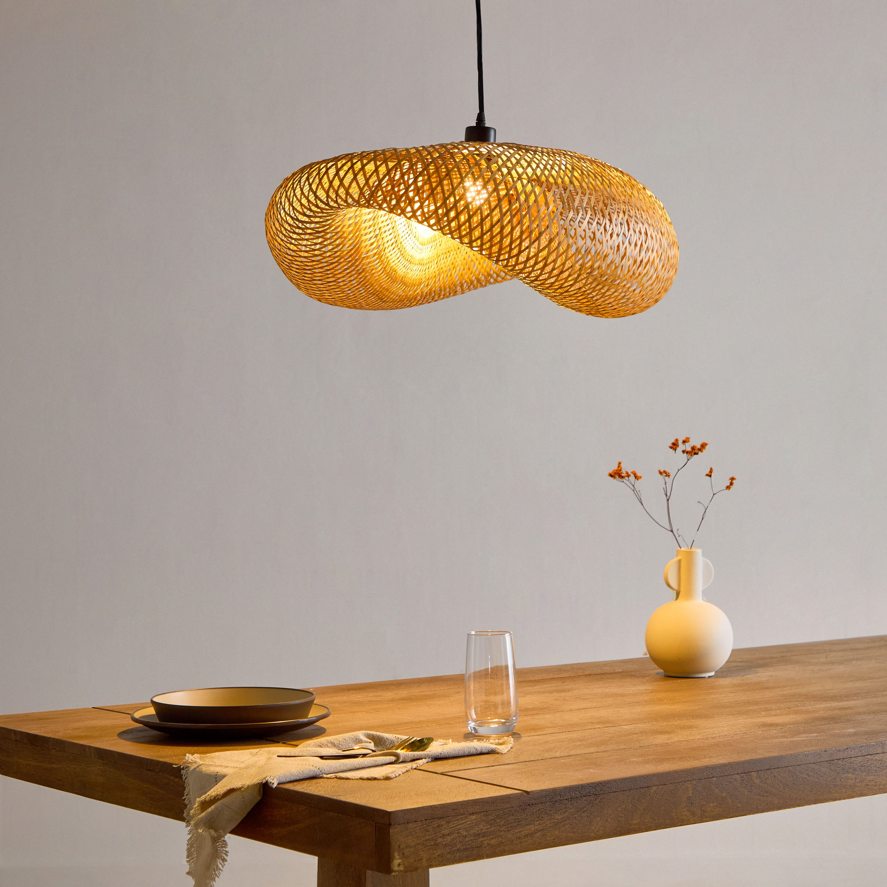 مصباح سقف معلق من الخيزران مع كابل من ناتشريل - 76x56x22 سم-hbxhomeware-hbxlivingroom-image-5