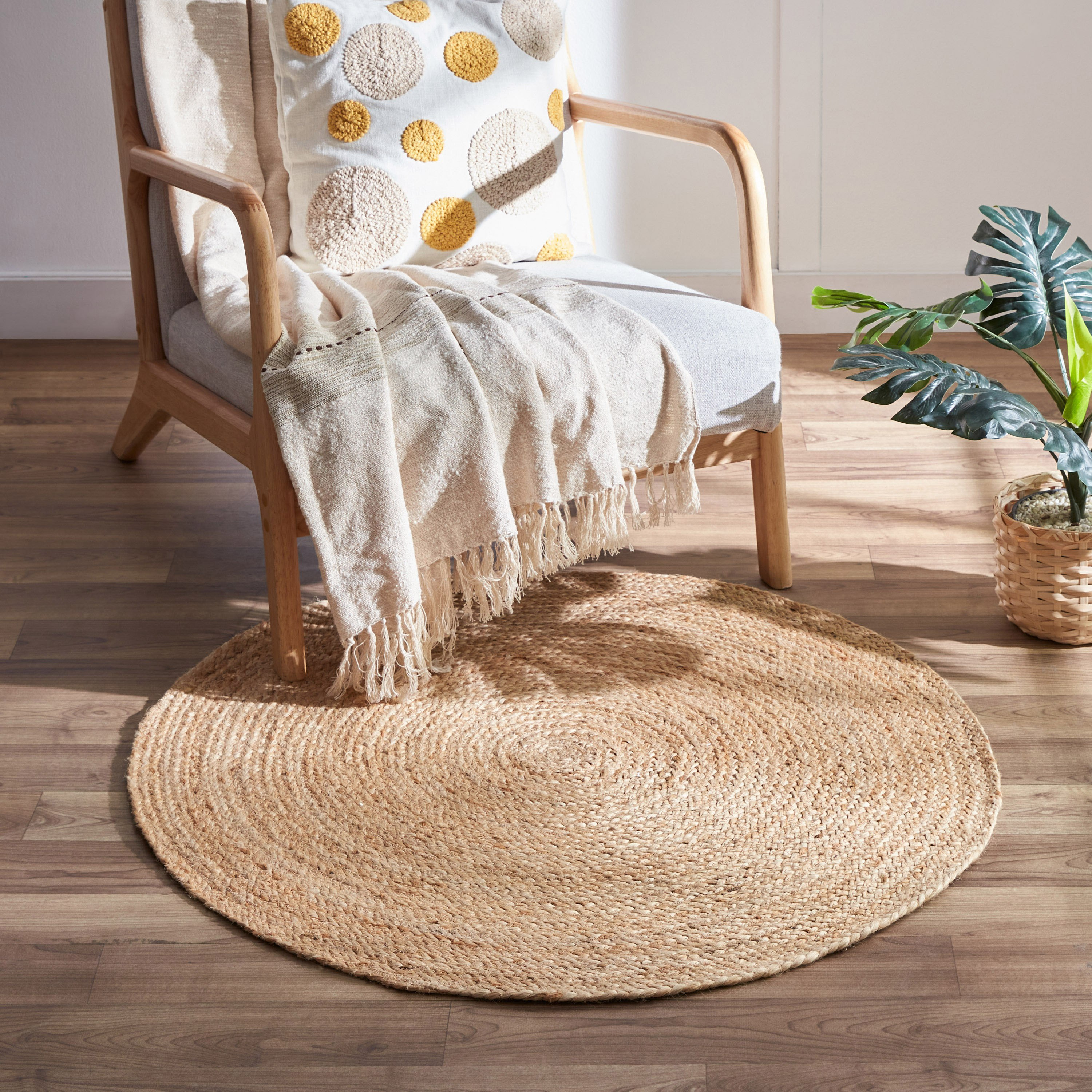 Natura Round Hand Braided Jute Rug - 90 cm-hbxdecorandfurnishings-floorcoverings-rugs-image-1