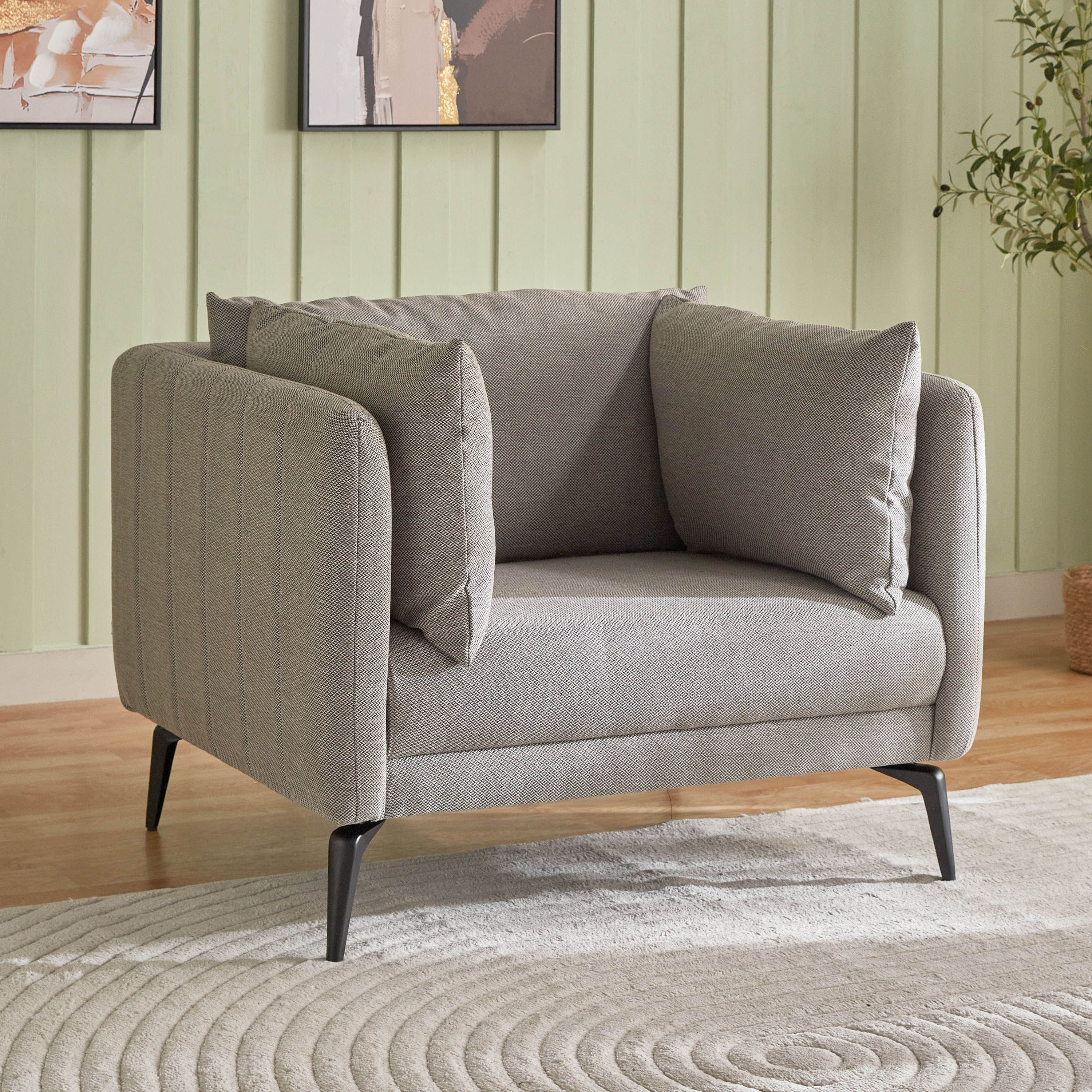 مقعد قماش بمساند ذراعين مع وسادتين من هاربر-hbxlivingroom-sofasandarmchairs-sofas-image-1