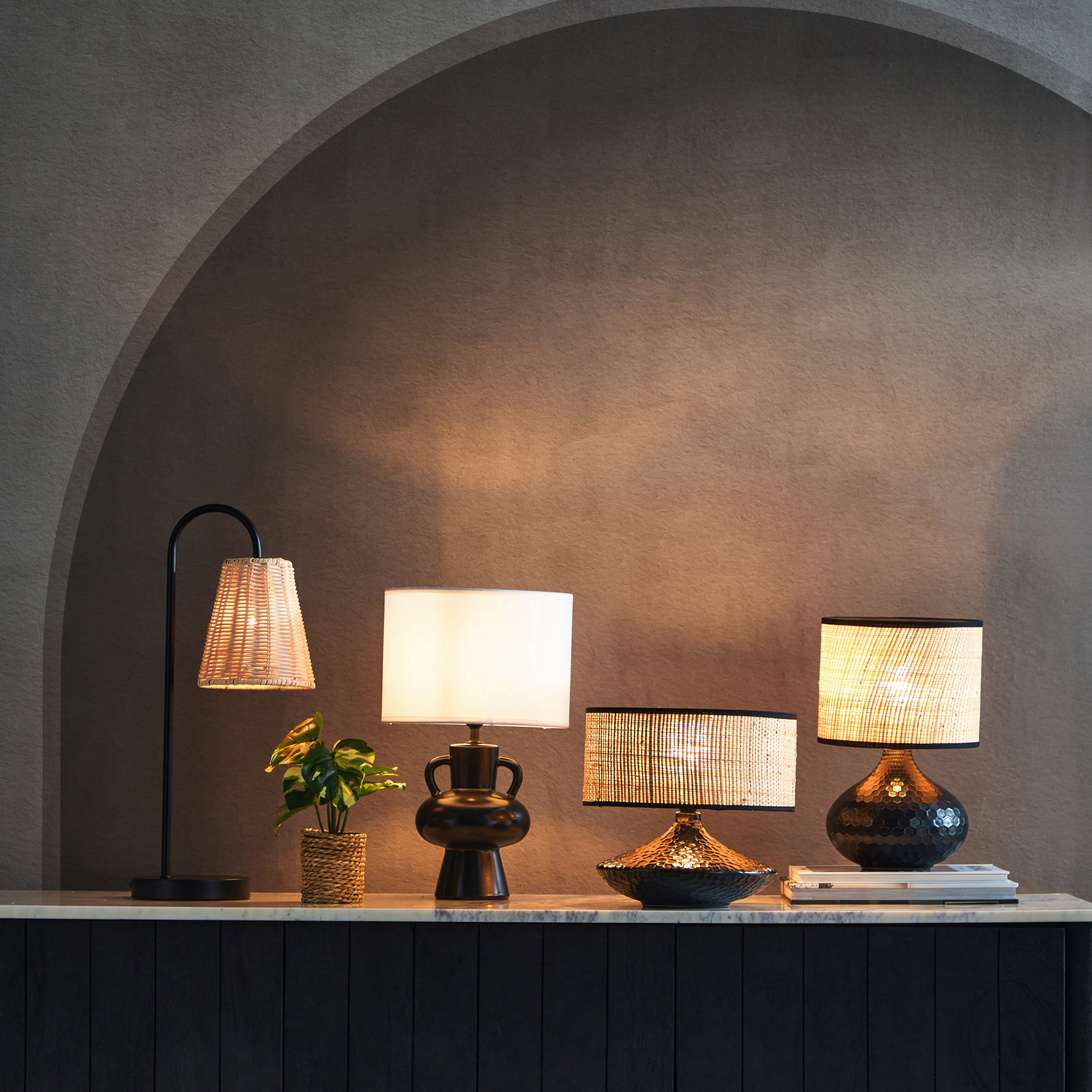 Caspian Metal Rattan Table Lamp - 24x15x51 cm-hbxlivingroom-lighting-tablelamps-image-5