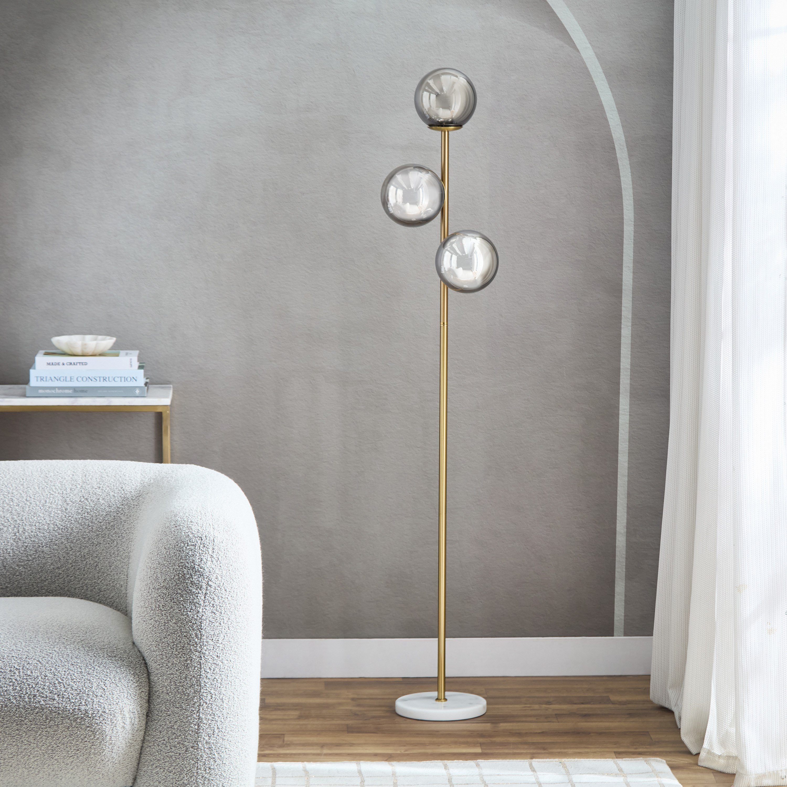 مصباح أرضي بقاعدة رخامية من ماريشا - 155 سم-hbxhomeware-hbxdecorandfurnishings-image-1